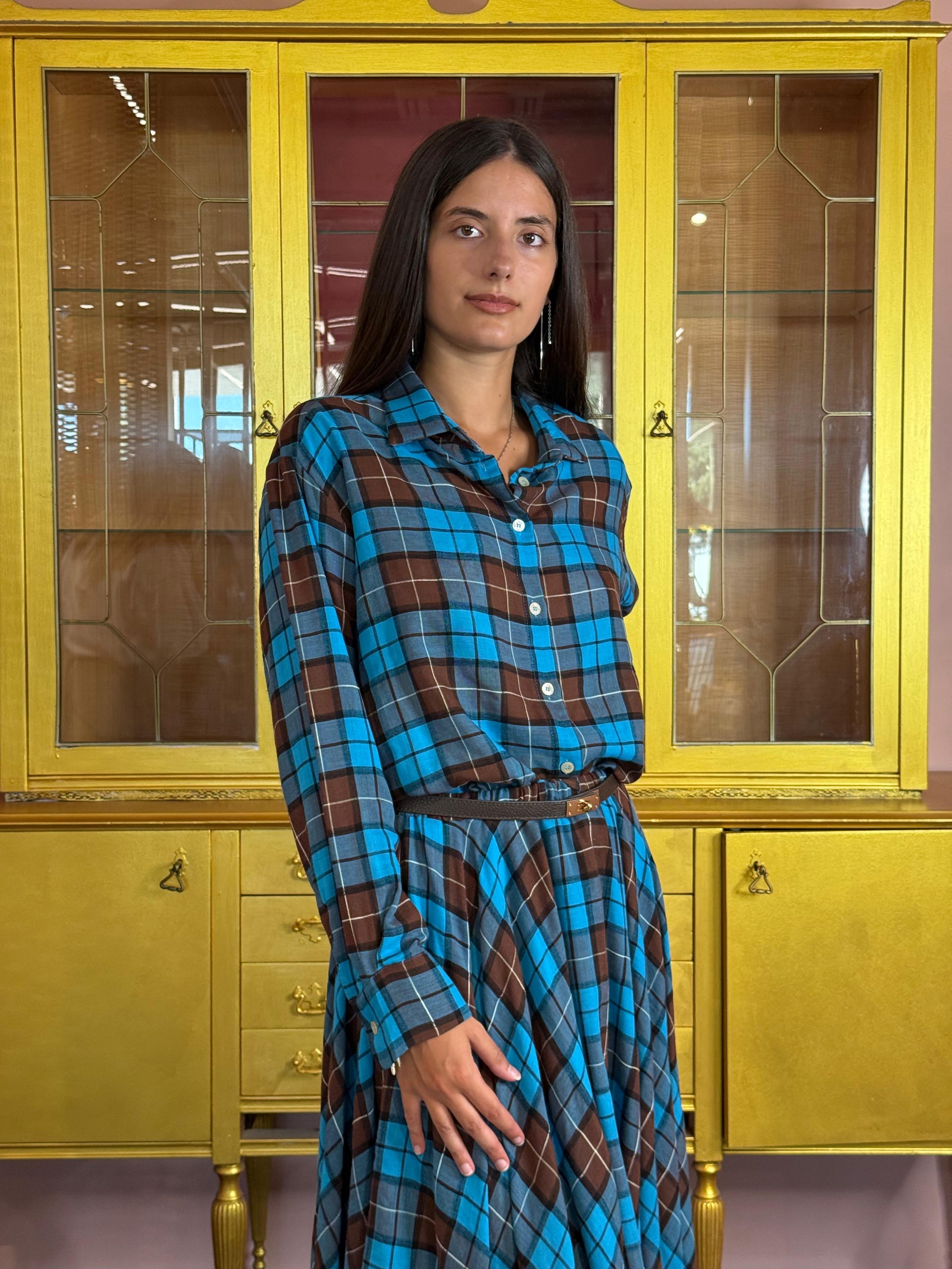 Tensione In - Camicia Tabacco Azzurro-3