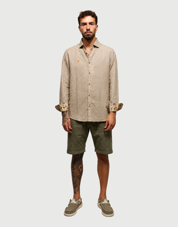 Markup - Camicia Collo Francese Lino - Col. Corda-2