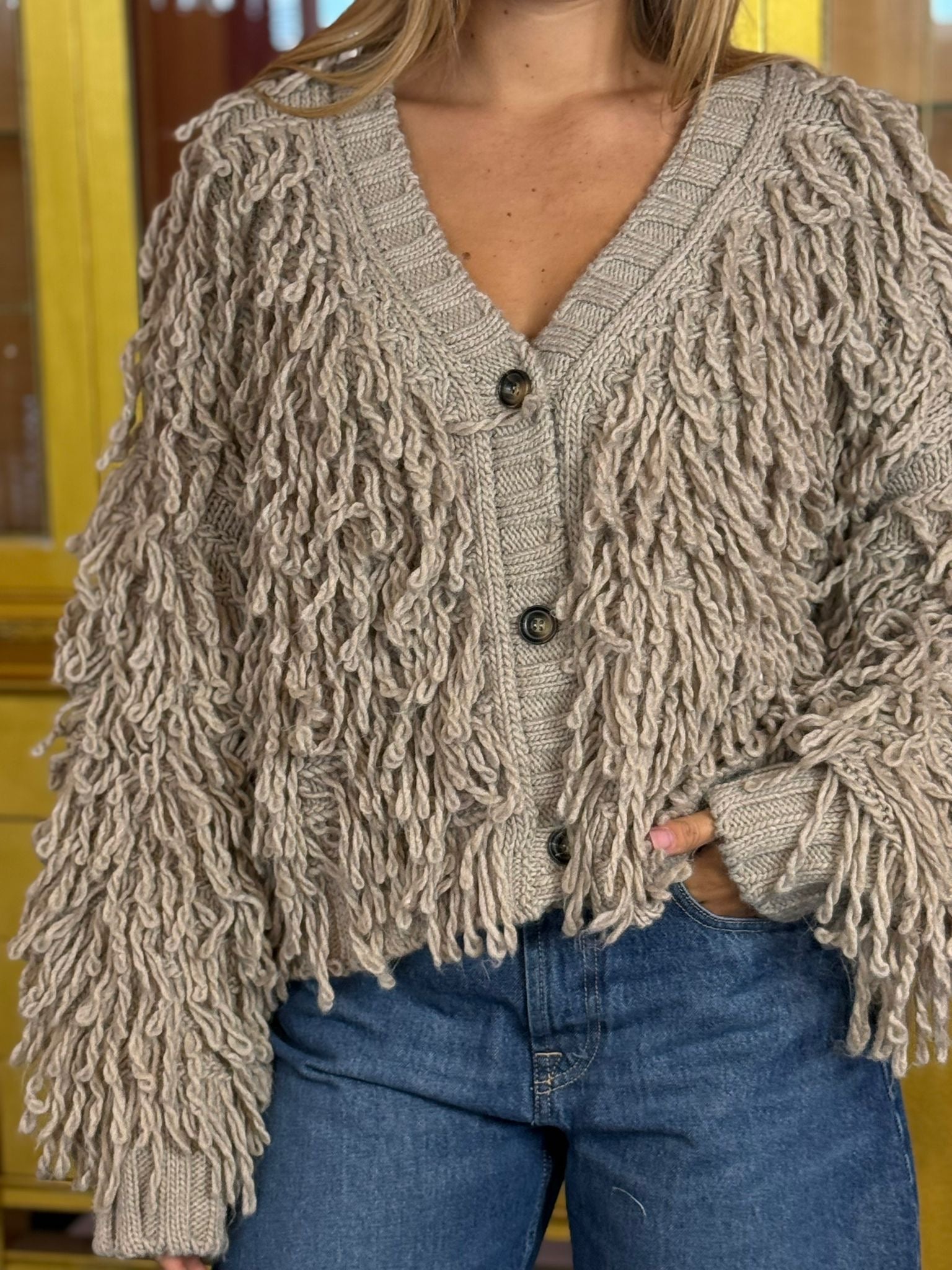 Vicolo - Knitwear Beige Frange-2
