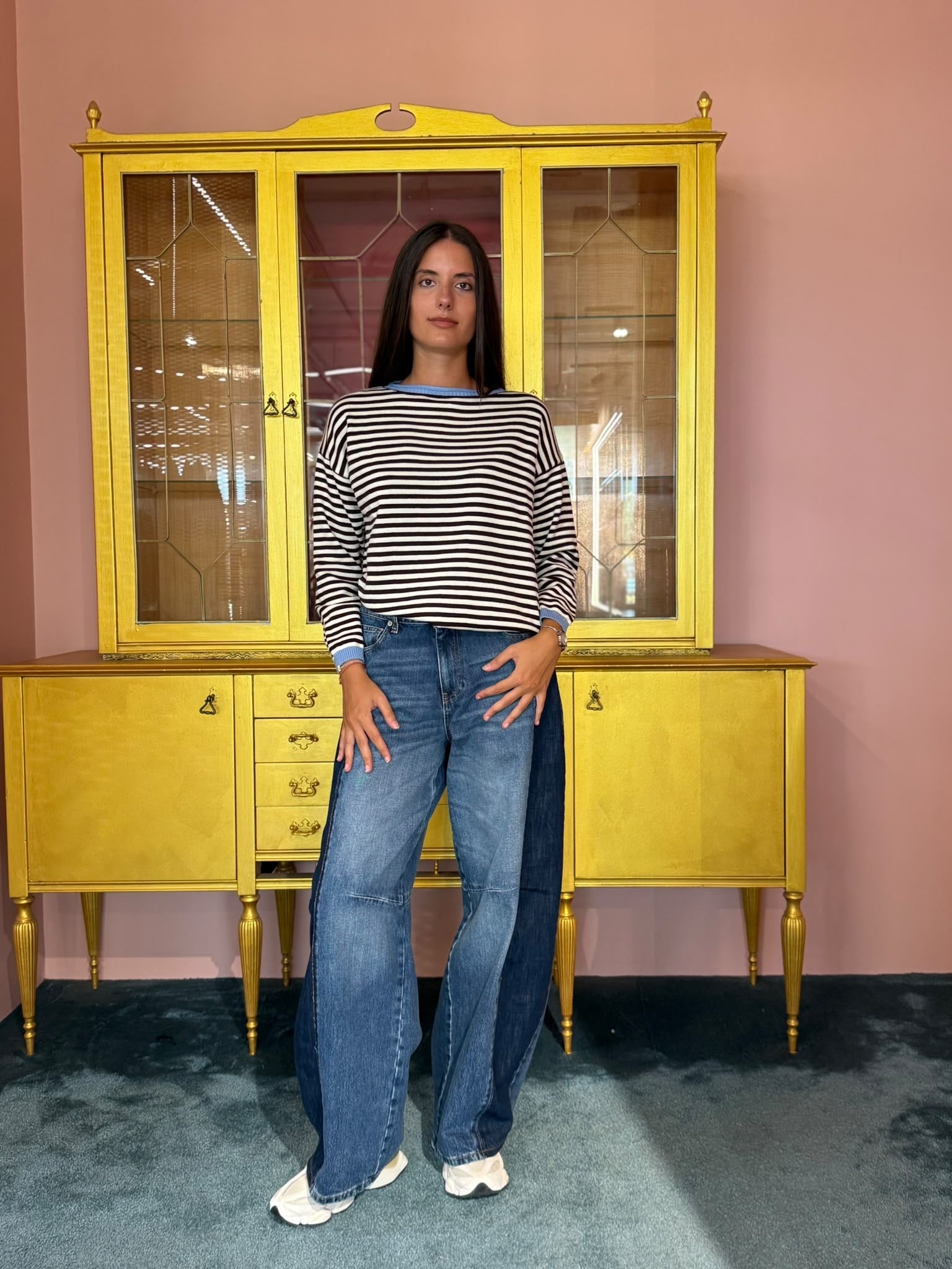 Susy Mix - Maglia Righe Burro-Moro-2