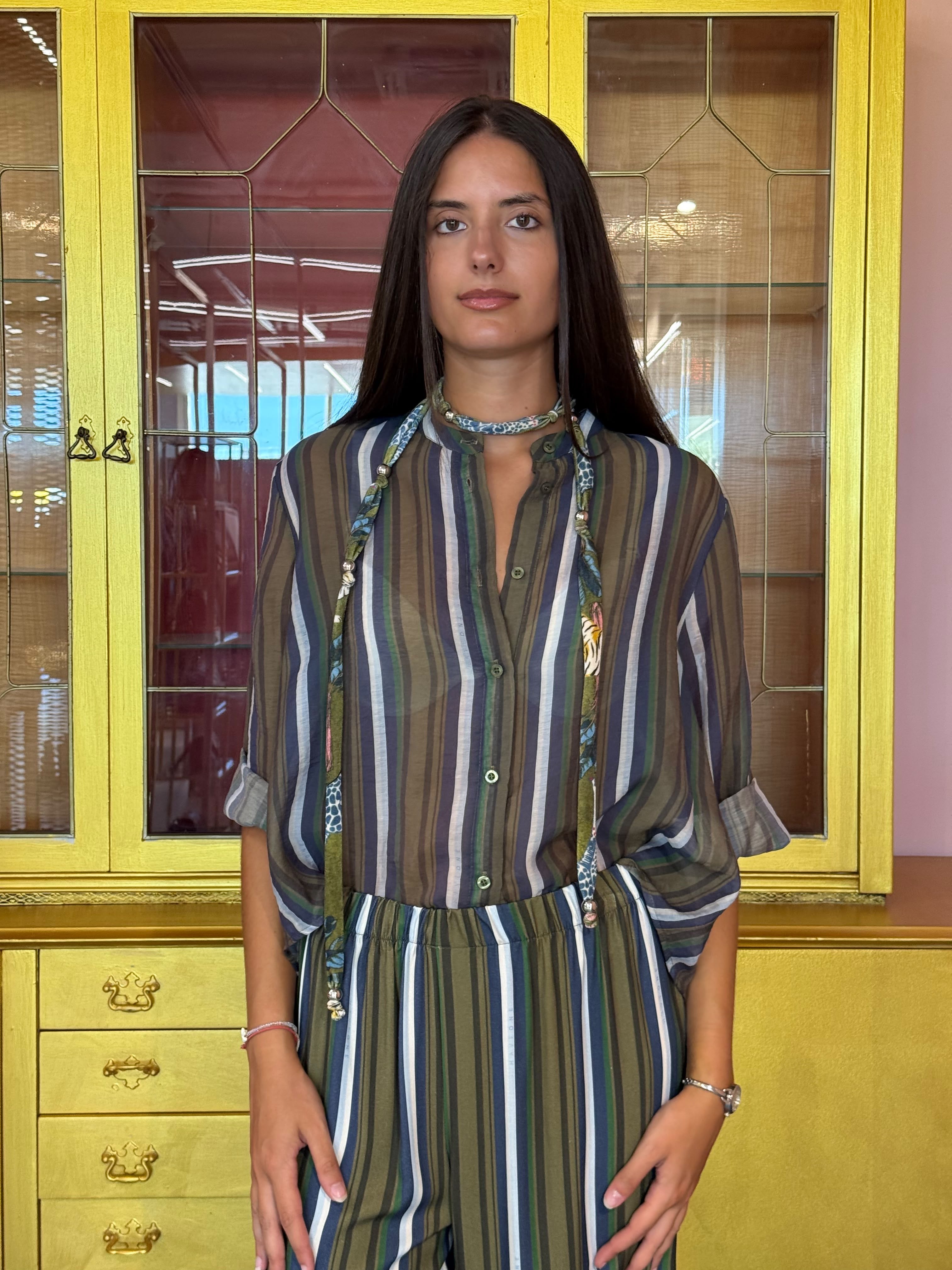 HaveOne - Nomad - Camicia Collana Riga 2 Oliva