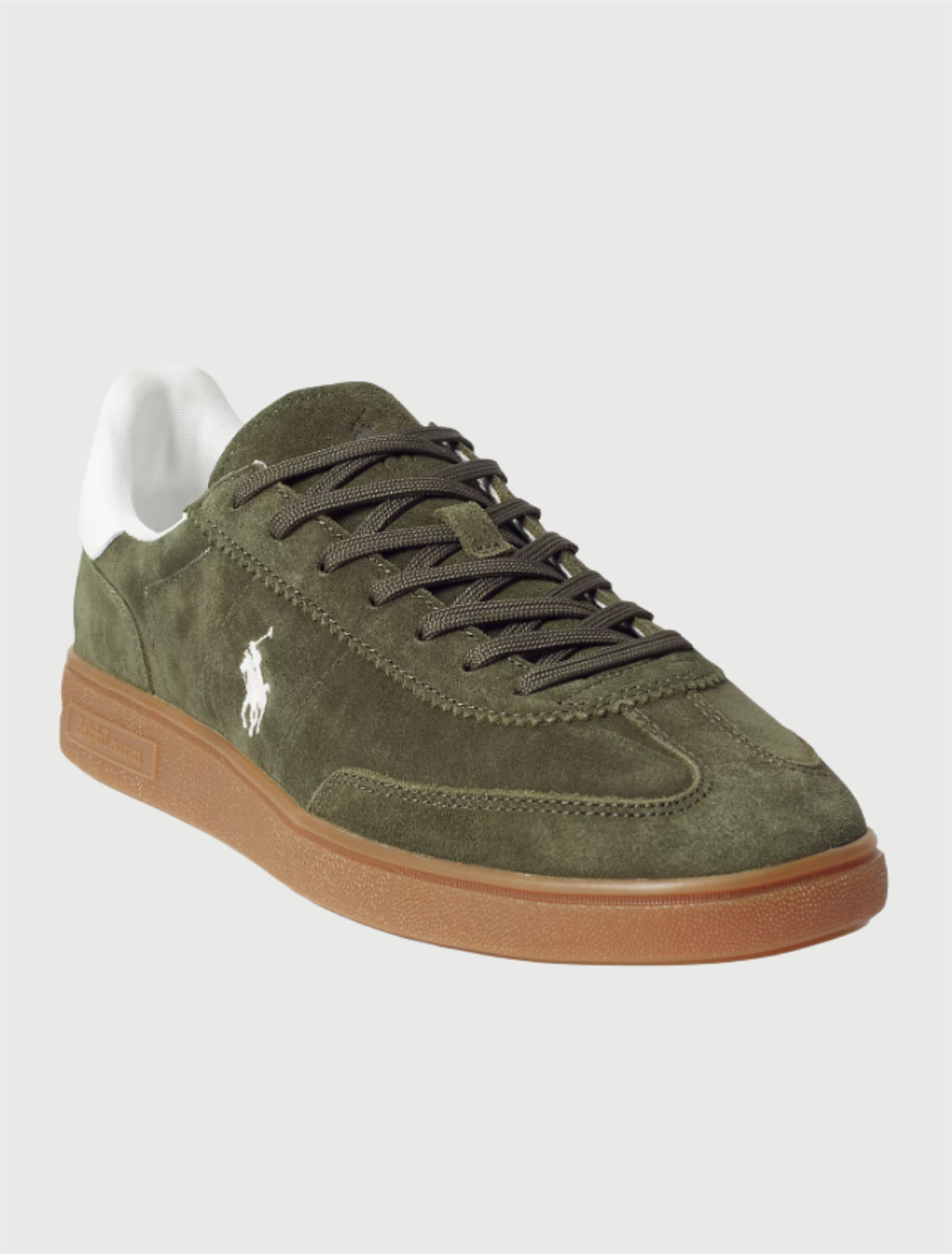 POLO RALPH LAUREN - Sneaker Bedford in camoscio Olive/White