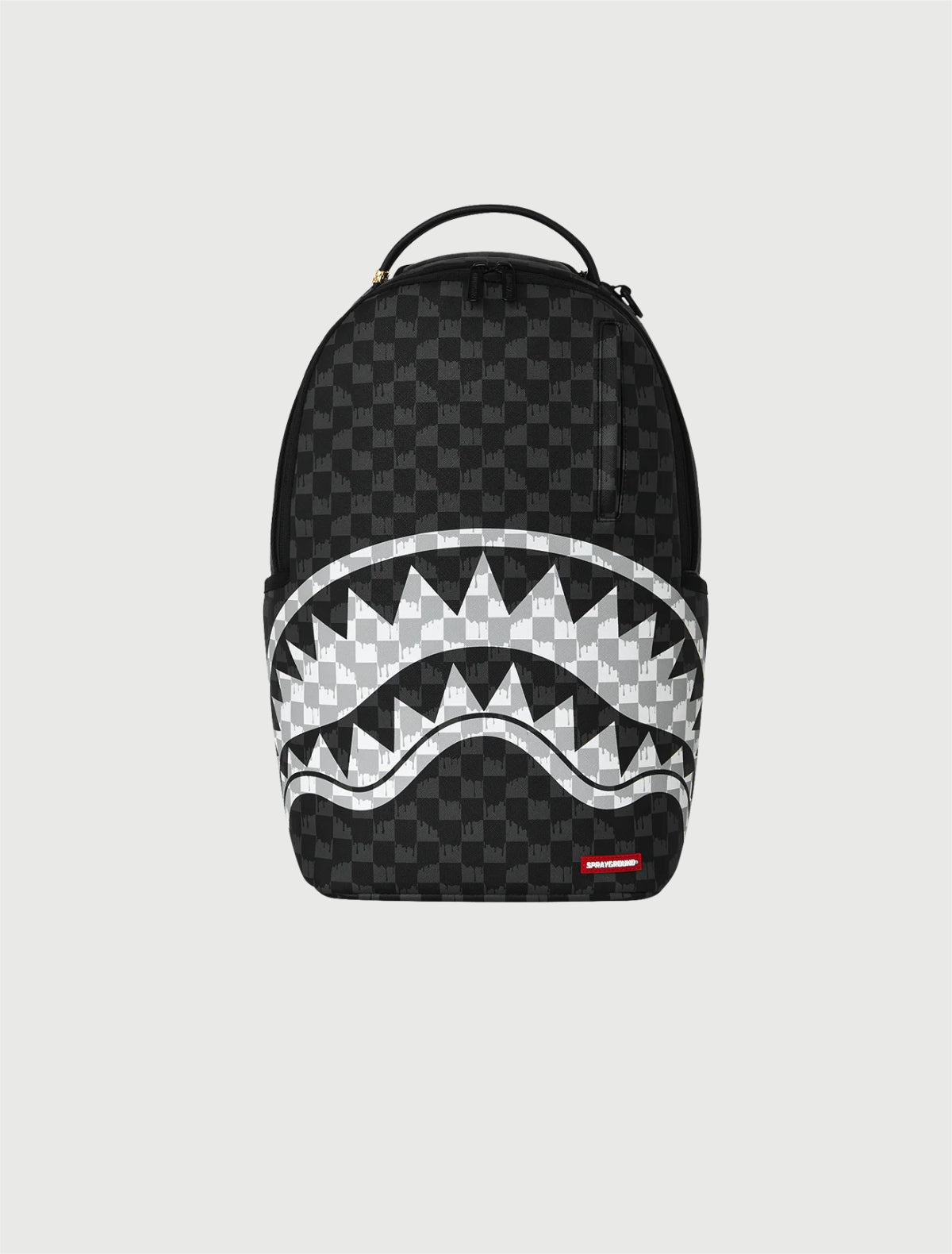 SPRAYGROUND - 910B8553NSZ BLACK AND WHITE DRIP CHECK SHARK BACKPACK-1