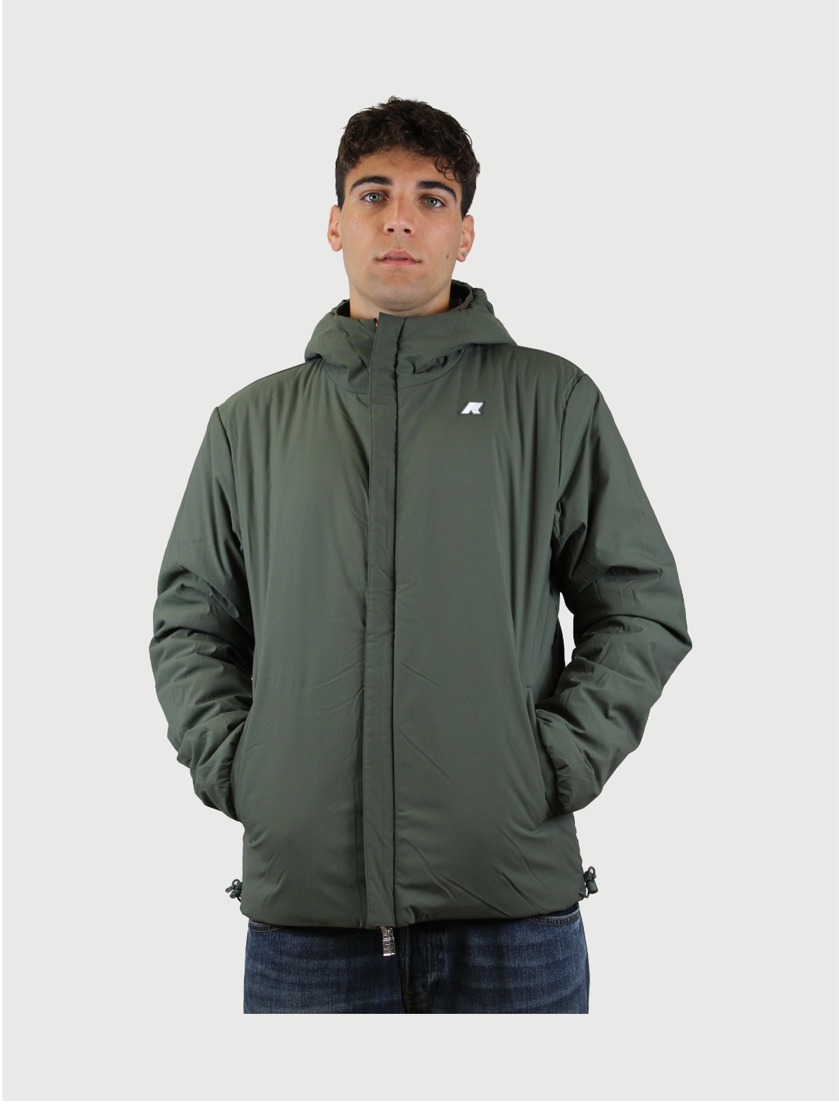 K-WAY - JACK ST WARM DOUBLE BLACK OLIVE-GREEN BLACKISH-1