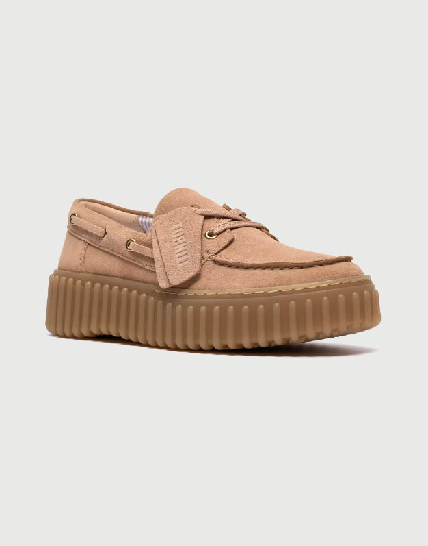 Clarks Torhill Boat Beige Suede