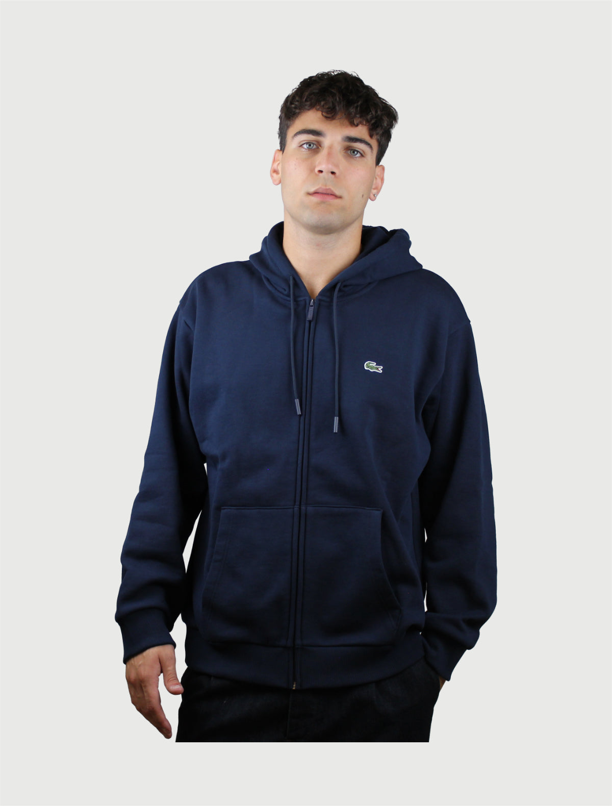 LACOSTE - Felpa uomo con cappuccio in Cotone con zip lunga-1