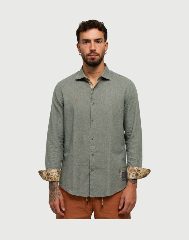 Markup - Camicia Collo Francese Lino - Col. Militare