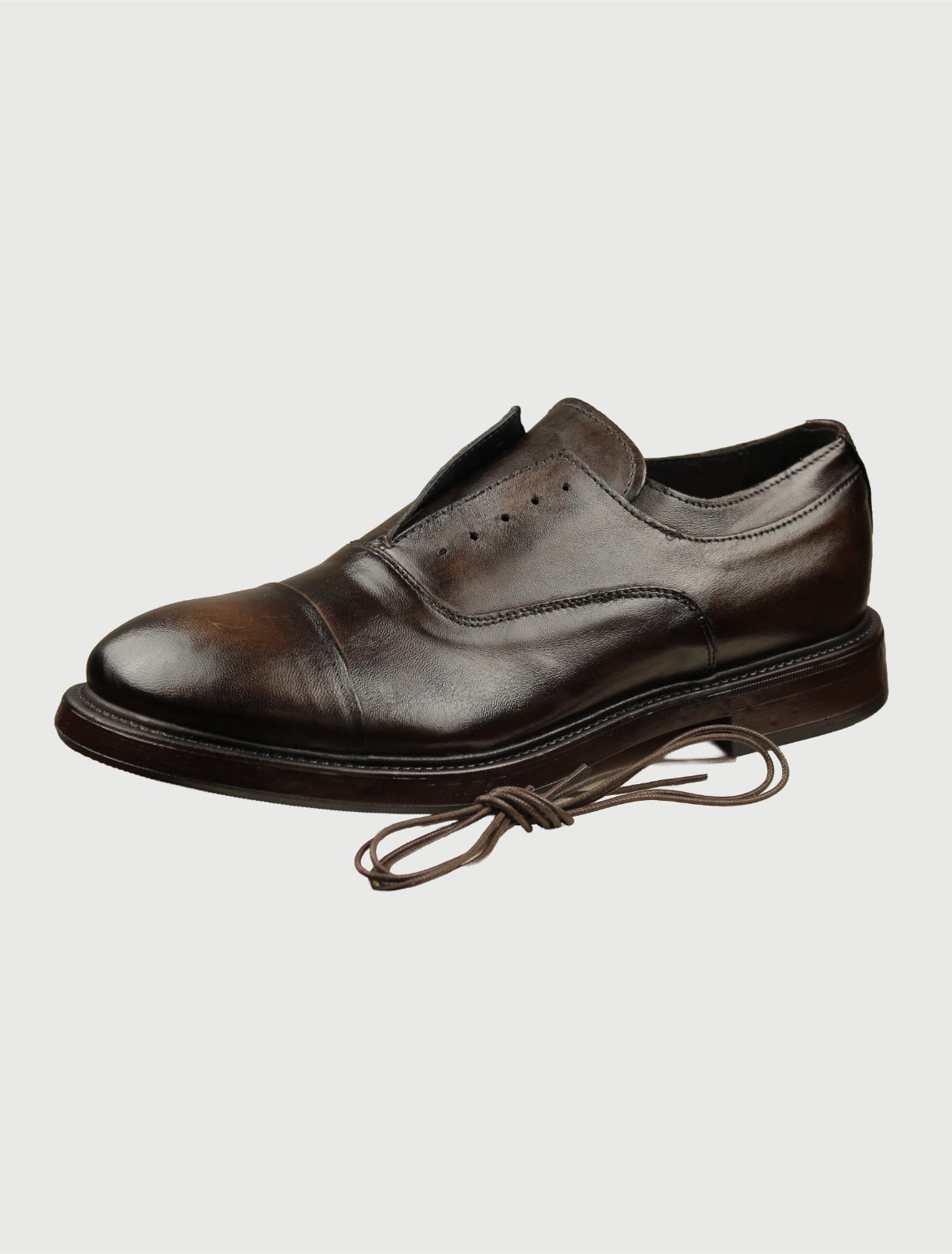 FABBRI.CA.O - MOCASSINO 1715P MONTONE TESTA MORO CON LACCI