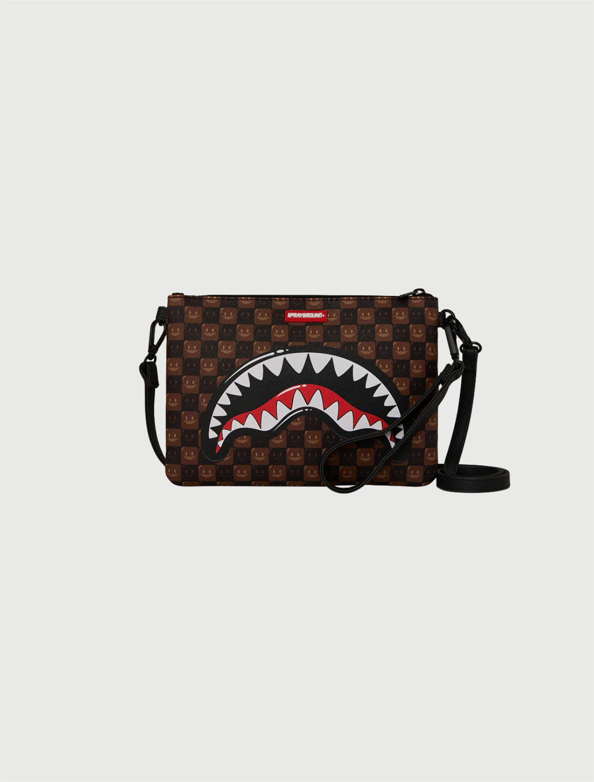 SPRAYGROUND - 910B9307NSZ SHARKS IN PARIS WTF BUBBLE BROWN CHECK CROSSOV-1