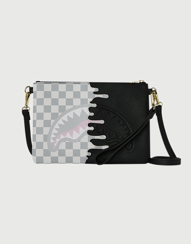 Sprayground Borsa Pochette Cream Check Side Drip-1