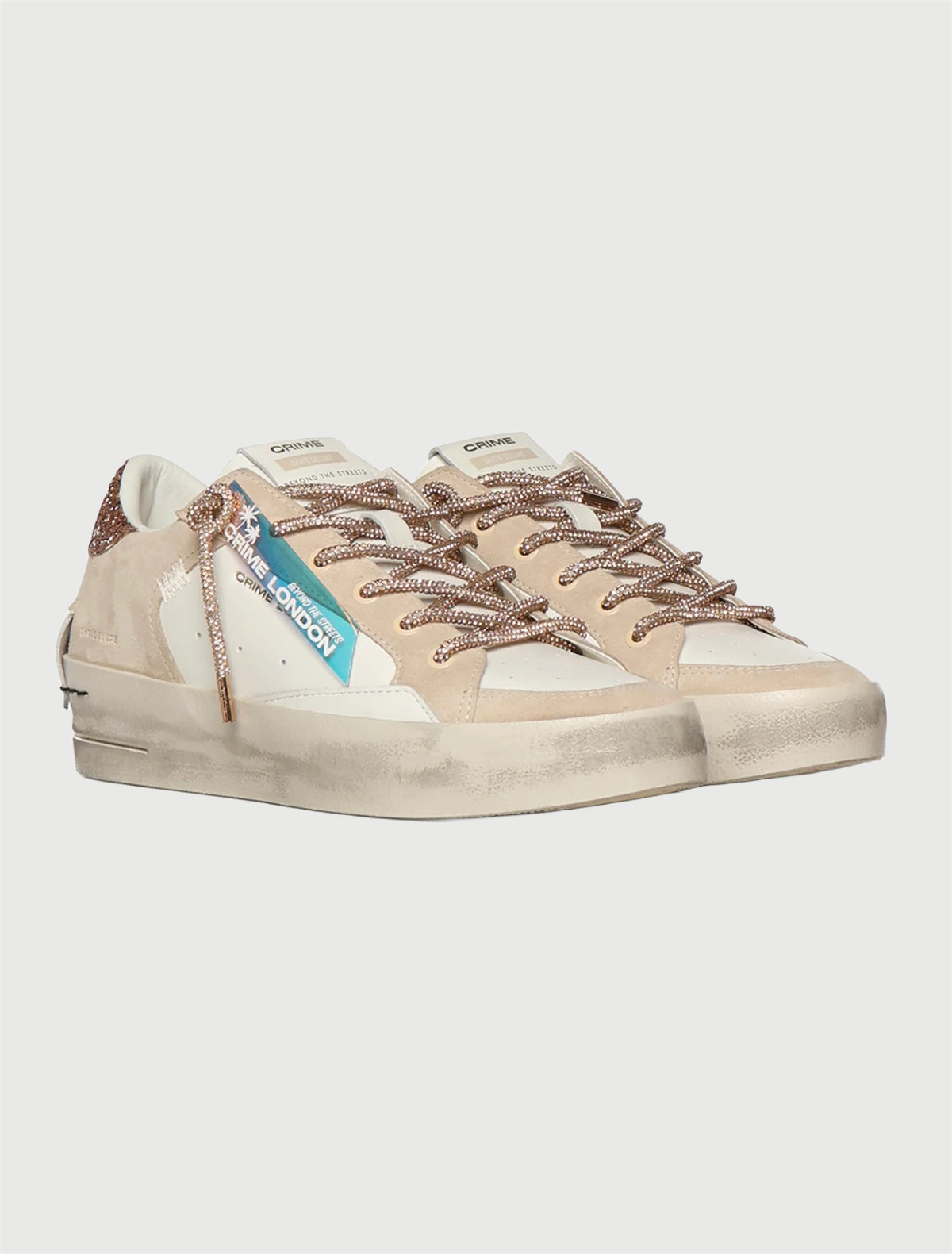CRIME LONDON - SK8 DELUXE WEDGE CHAMPAGNE DUST