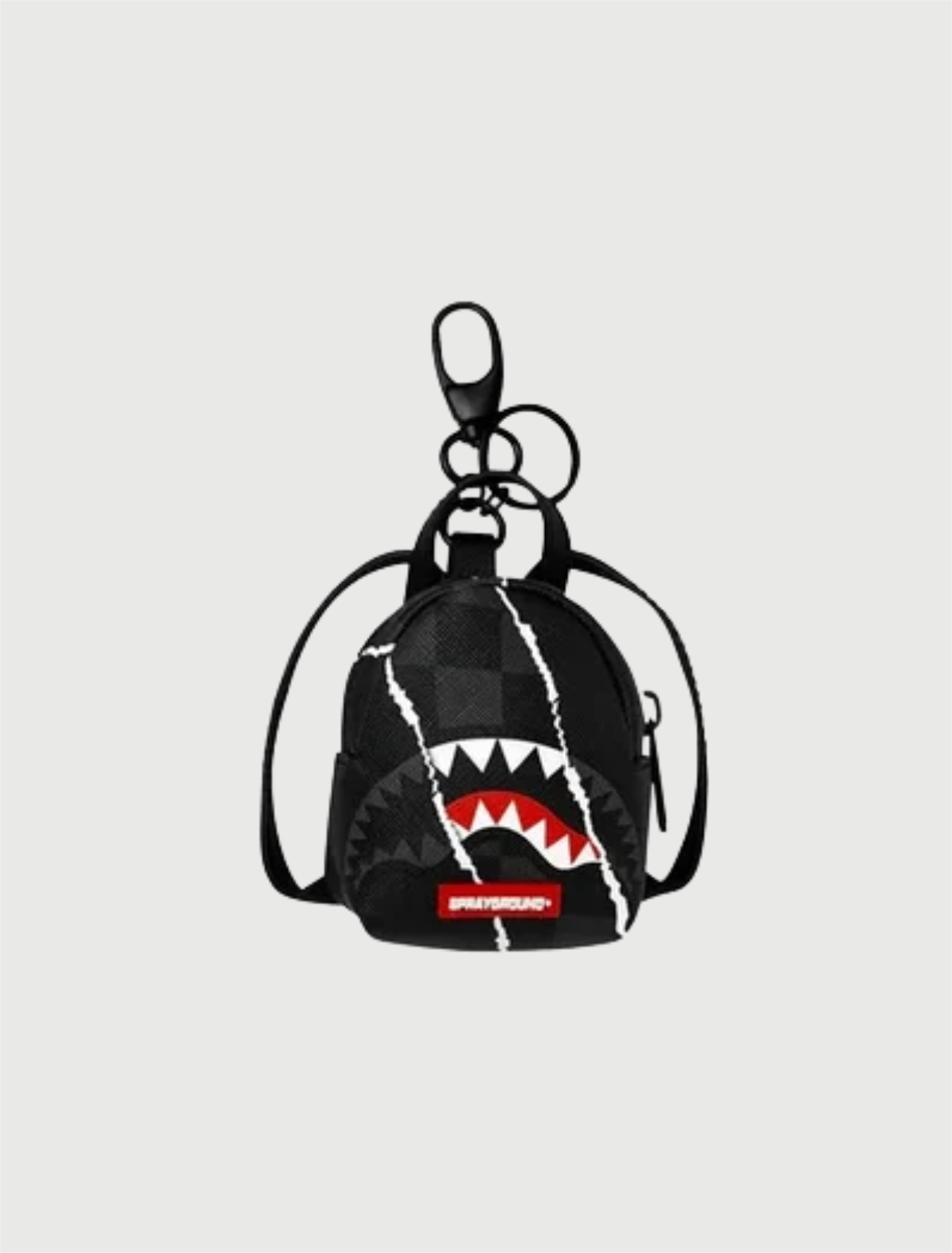SPRAYGROUND - 910K9352NSZ CENTER RIP REVEALING GRAY CHECK BKPBCK KEYCHAIN-1