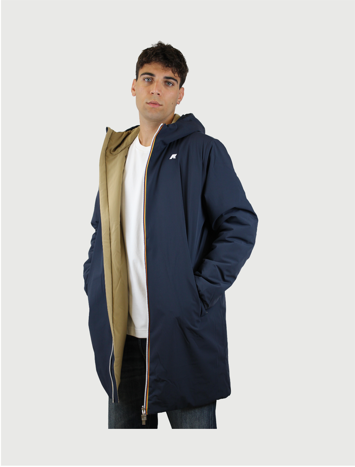 K-WAY - JACOB ST WARM DOUBLE BLUE DEPTH-BEIGE KHAKI-1