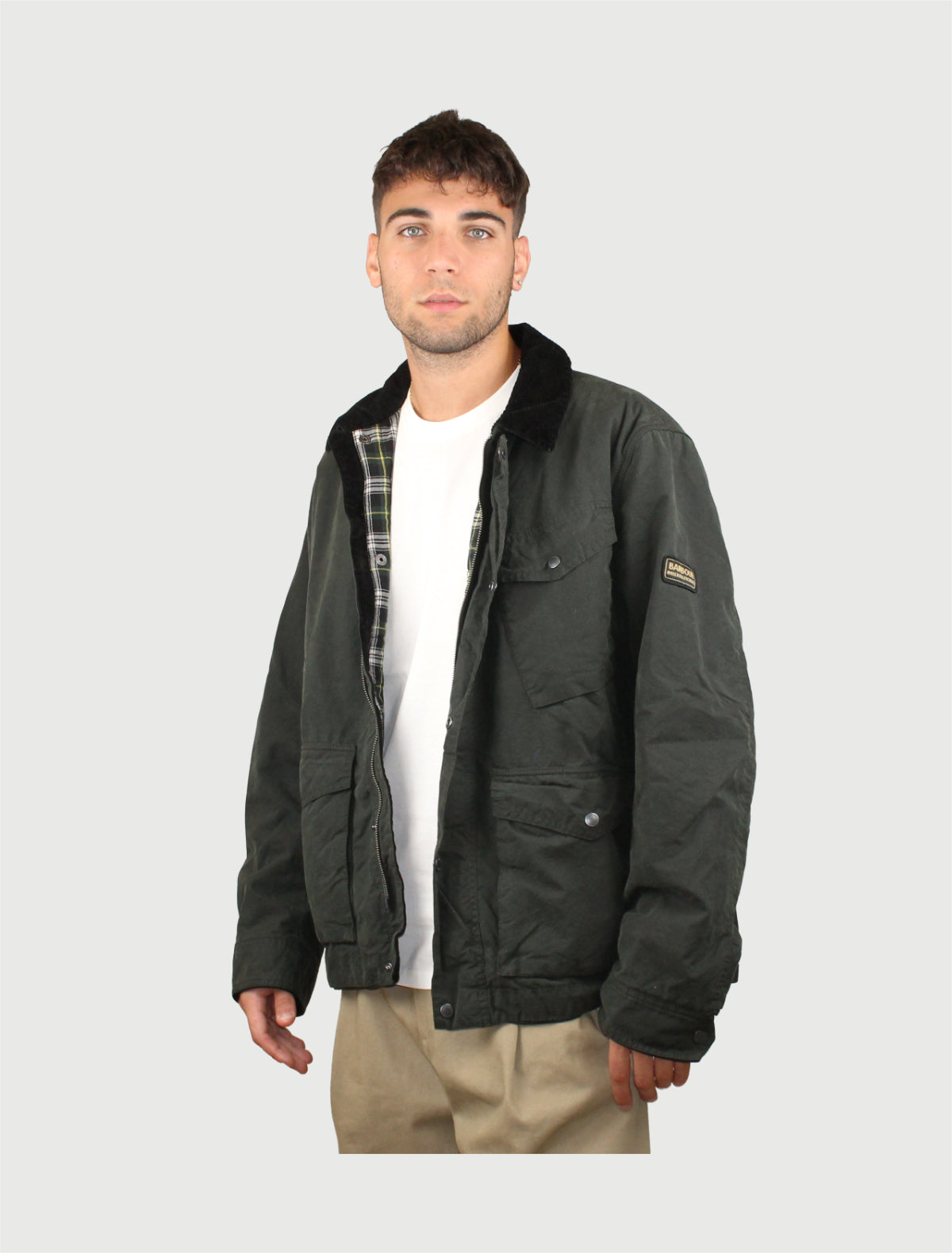 BARBOUR - Giacca cerata invernale Drifter Washed - Sage-1
