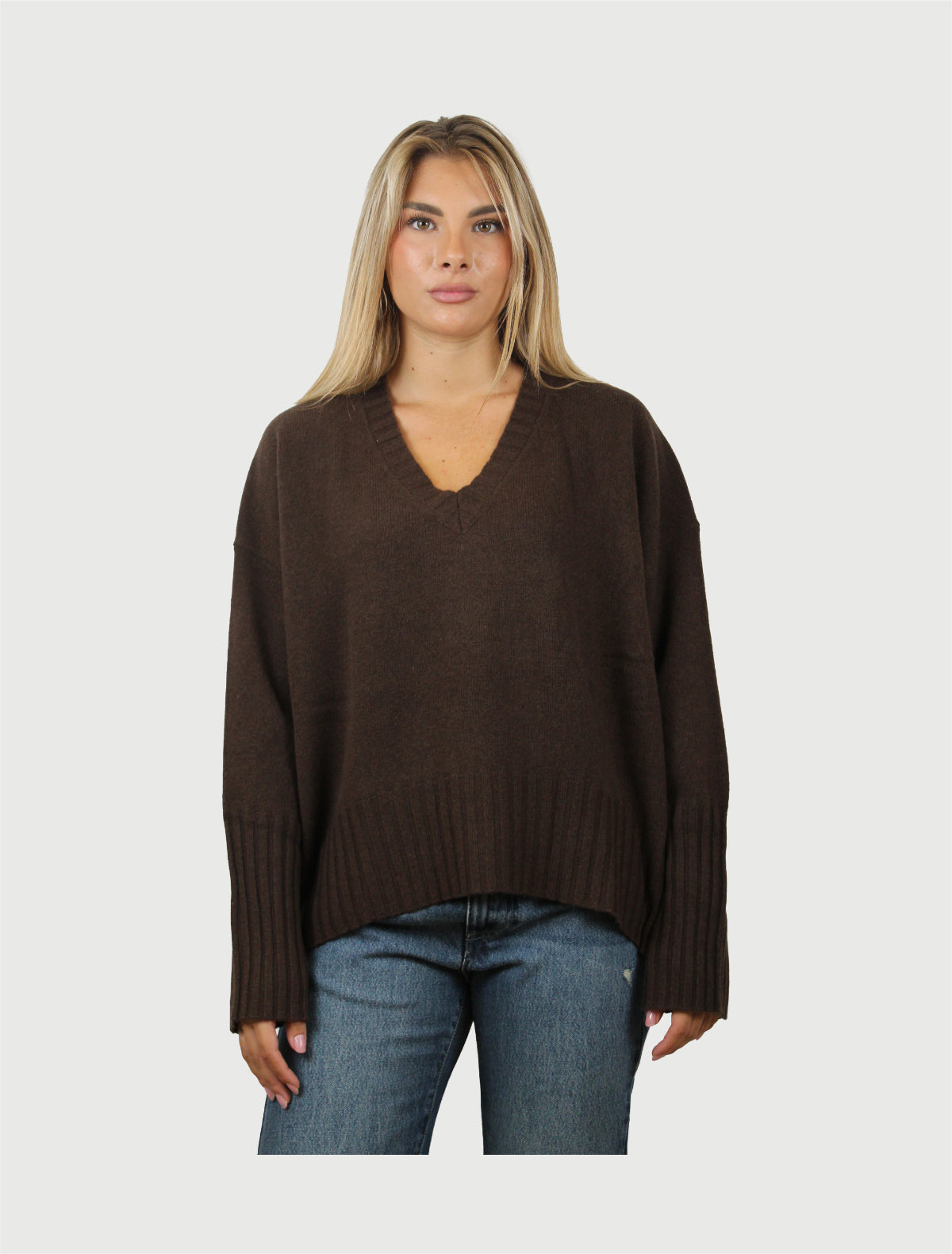 VICOLO - KNITWEAR SCOLLO A V MORO - TAGLIA UNICA
