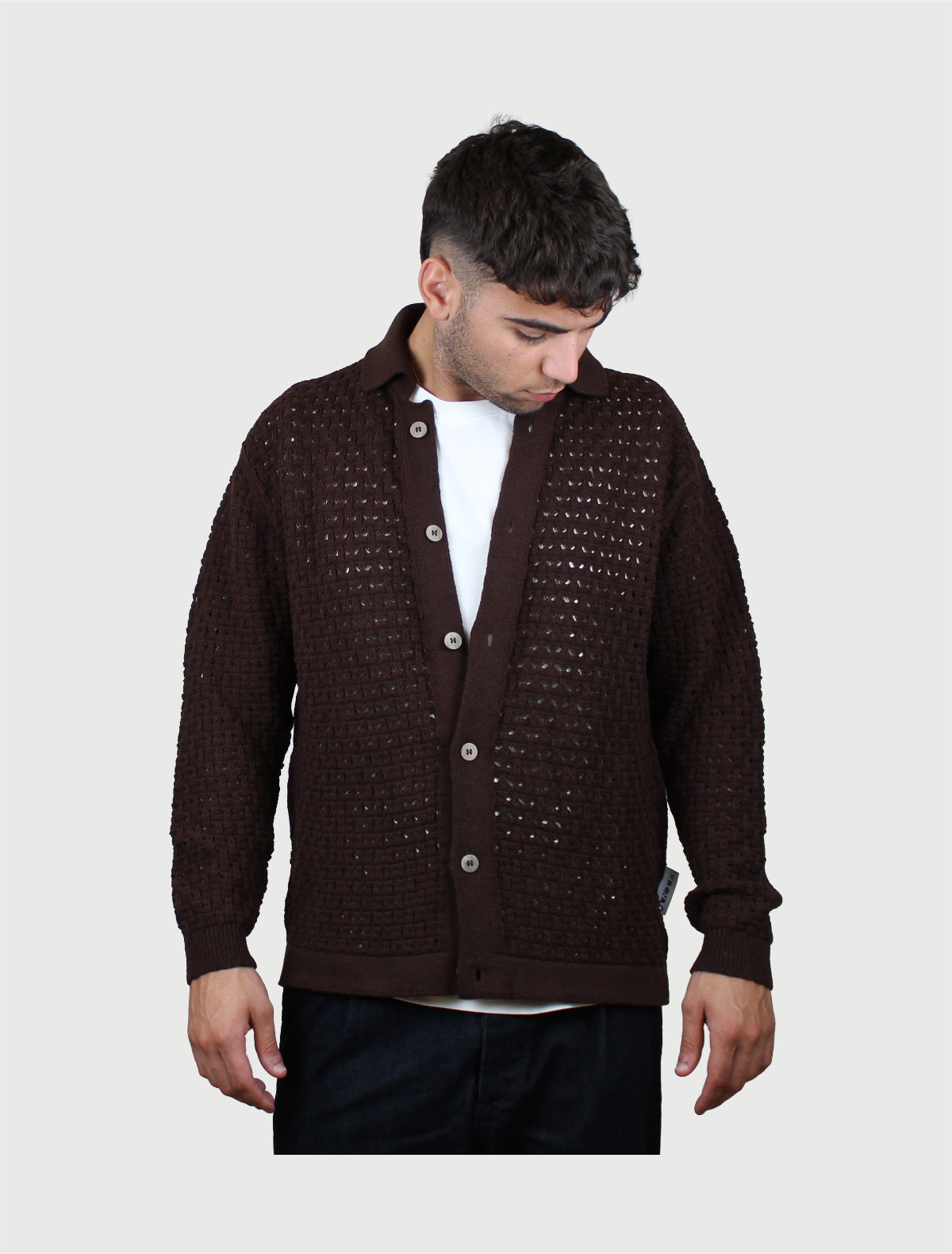 BERNA - Polo Camicia Rete Moro-1