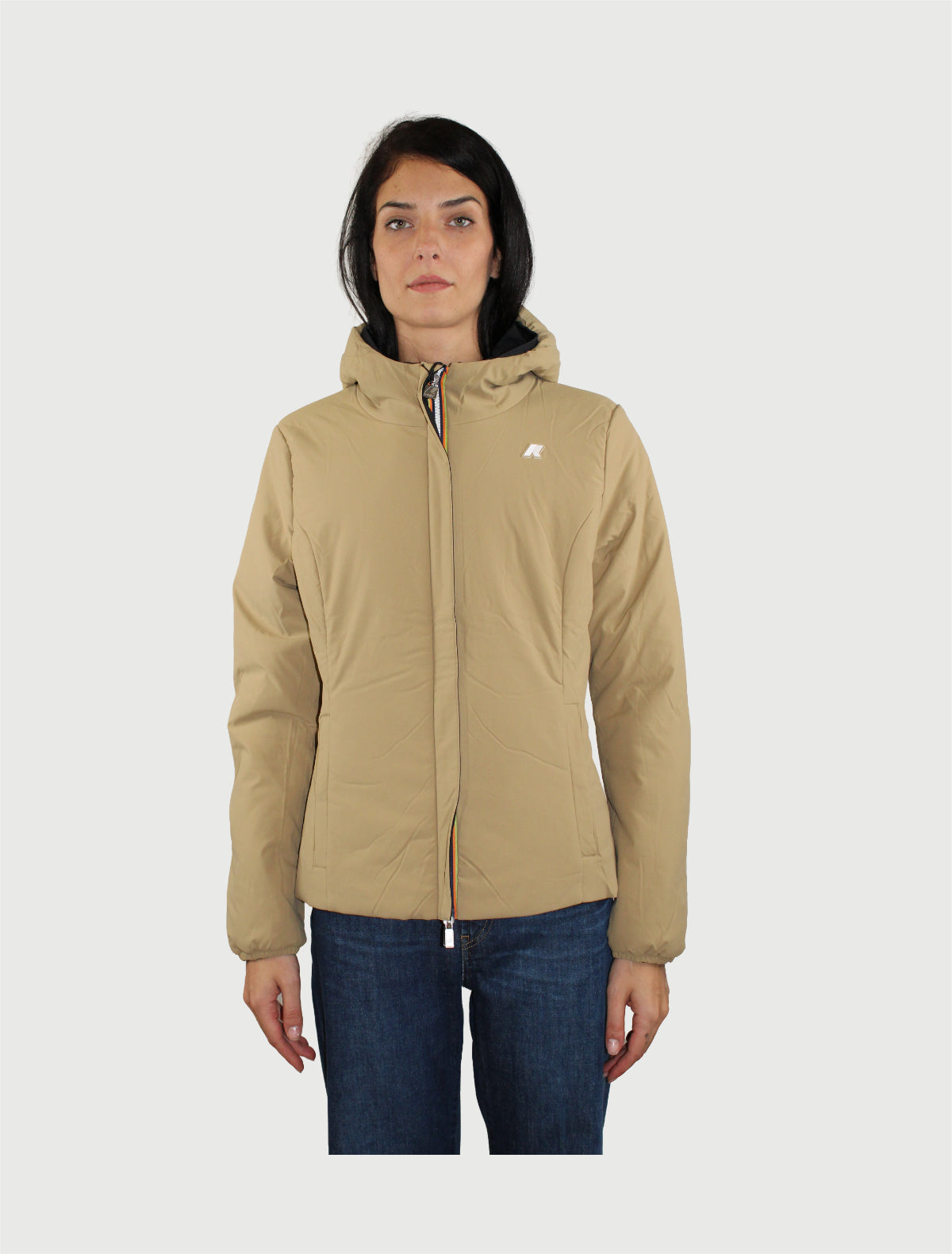K-WAY - LILY WARM DOUBLE -  BLACK PURE/BEIGE KHAKI-3