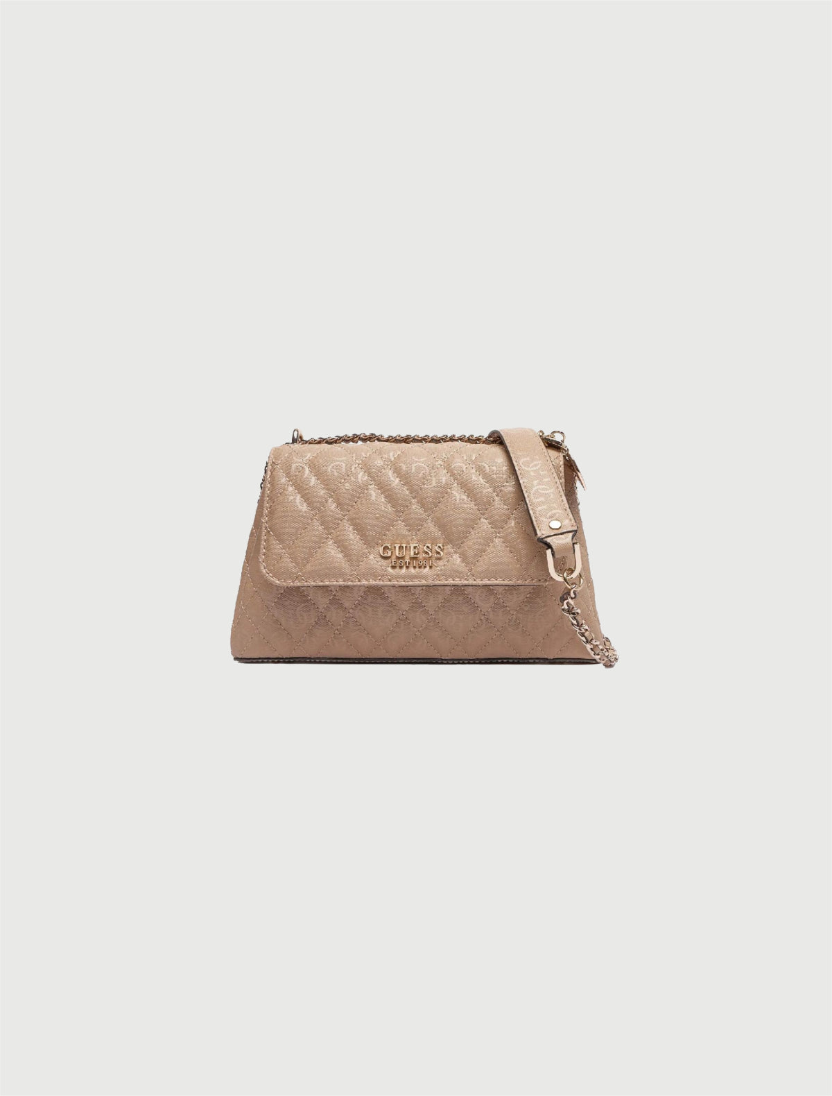 GUESS - Borsa a tracolla trapuntata Isemay Pale Mocha