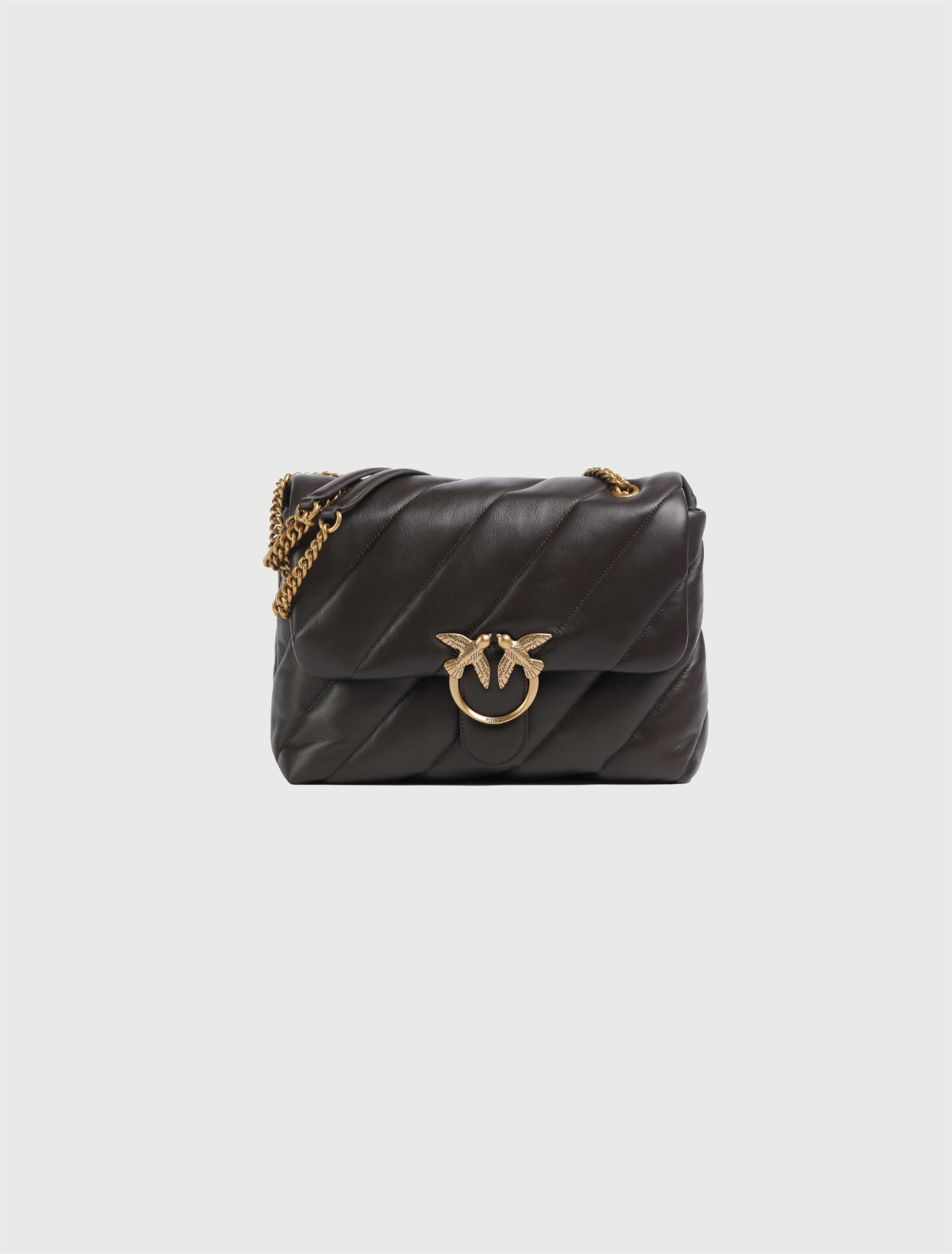 Pinko - Borsa Love Puff Big Marrone-Oro-1