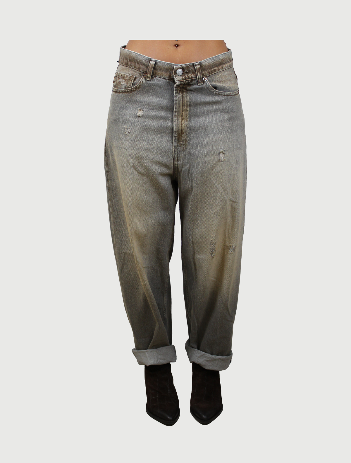 VICOLO - PANTALONE LAILA DENIM GRIGIO-2