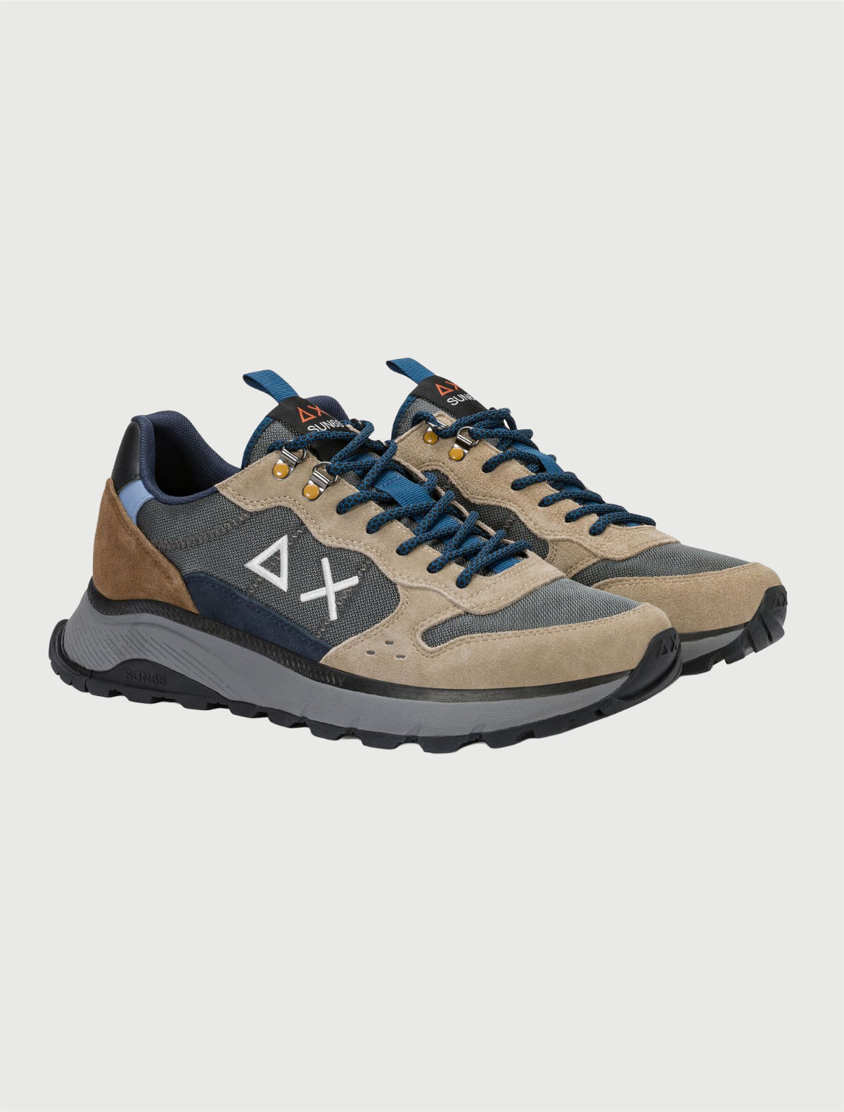 SUN68 - Sneaker Fire & Camping in suede e nylon beige scuro-1