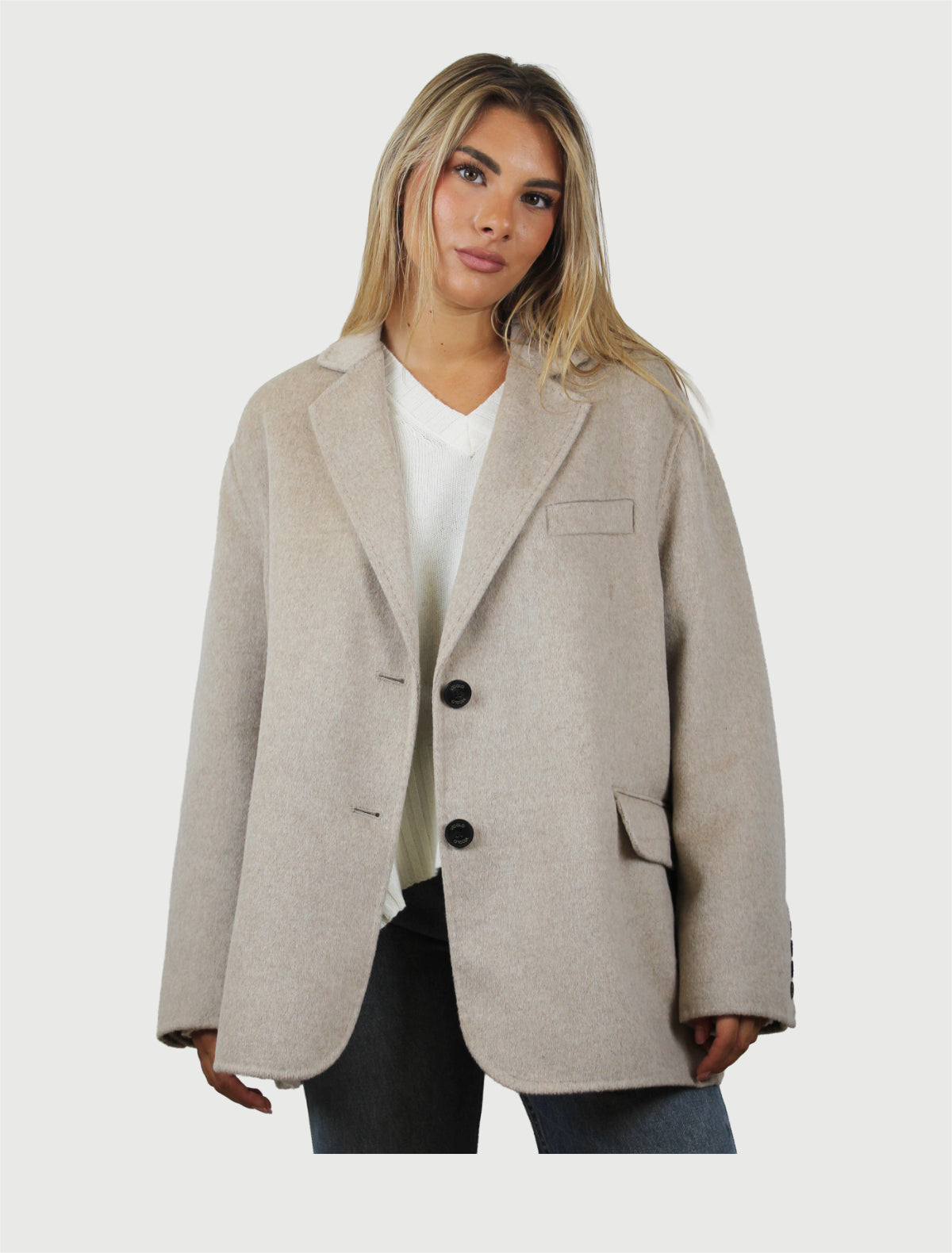 VICOLO - CAPPOTTO OUTDOOR CORTO TORTORA MELANGE-1