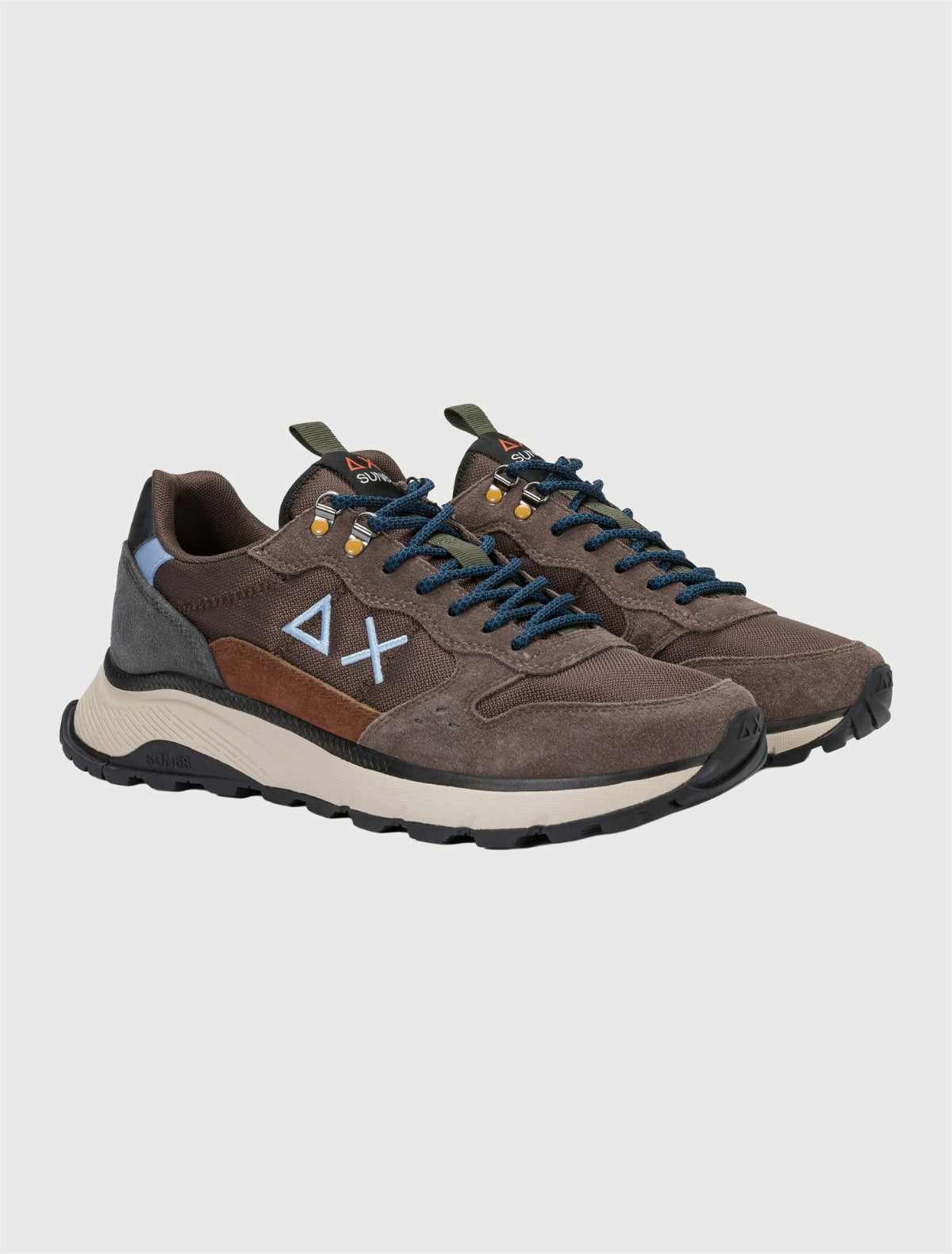 SUN68 - Sneaker Fire & Camping in suede e nylon marrone-1