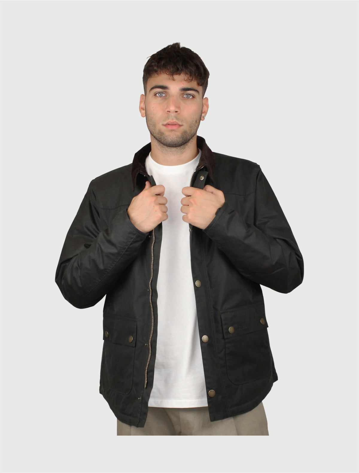 BARBOUR - Giacca in cotone cerato Reelin-1