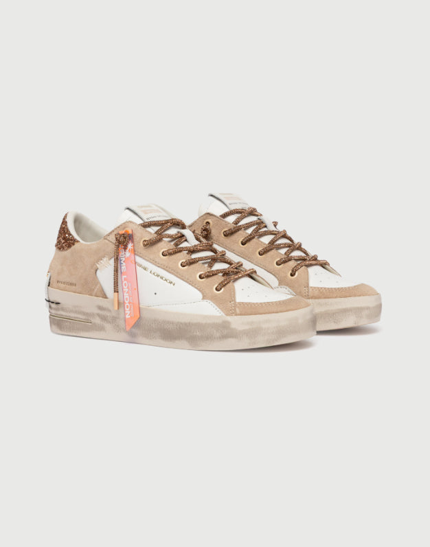Crime London SK8 DELUXE WEDGE - Champagne Dust
