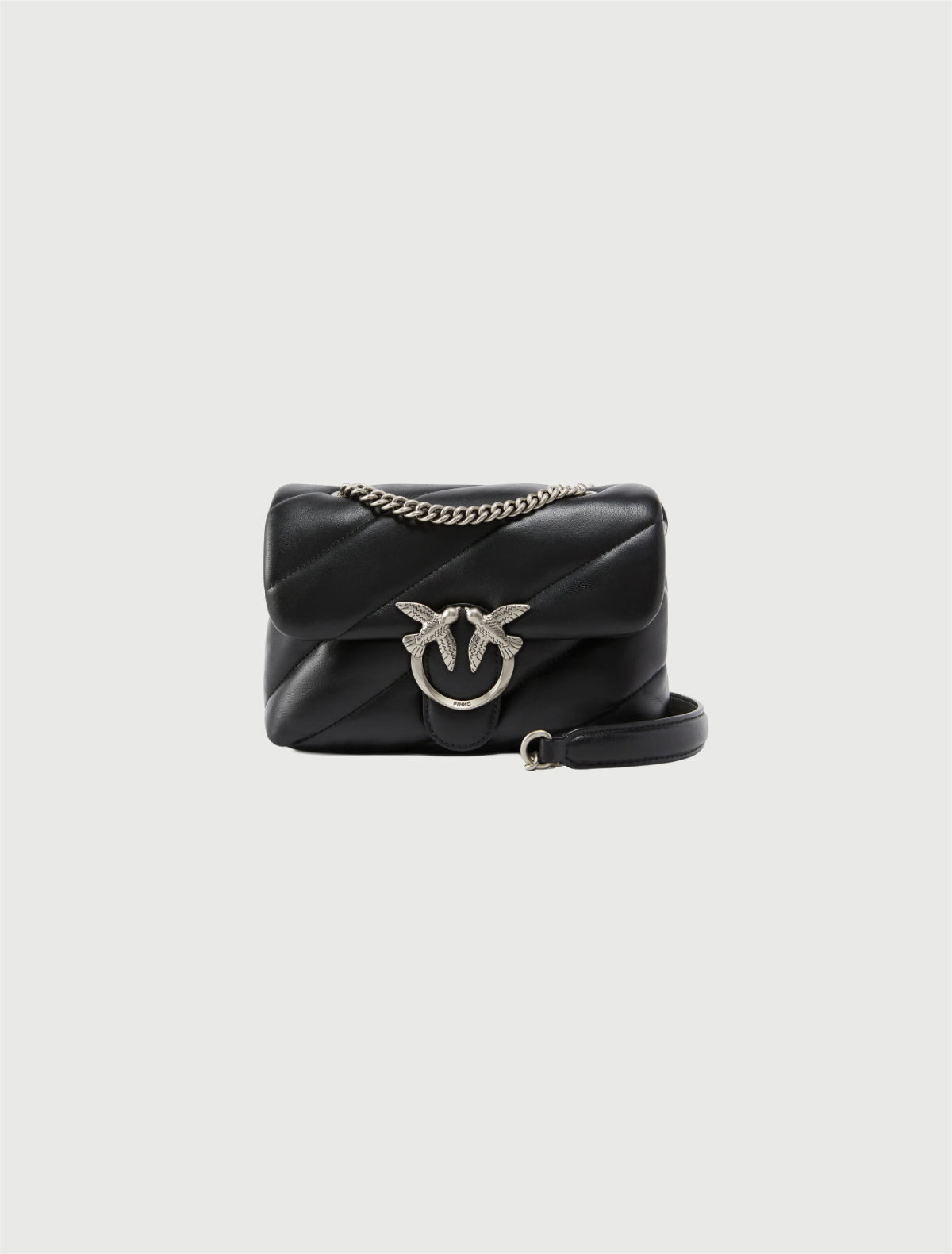 Pinko - Borsa piccola a tracolla Mini Love Bag Puff Nero-Argento