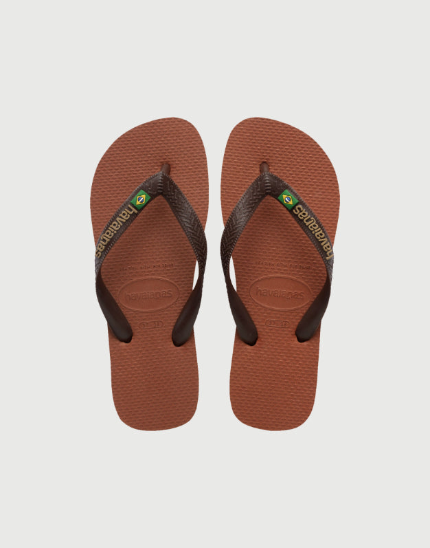 Havaianas Brasil Logo Rust Coffee
