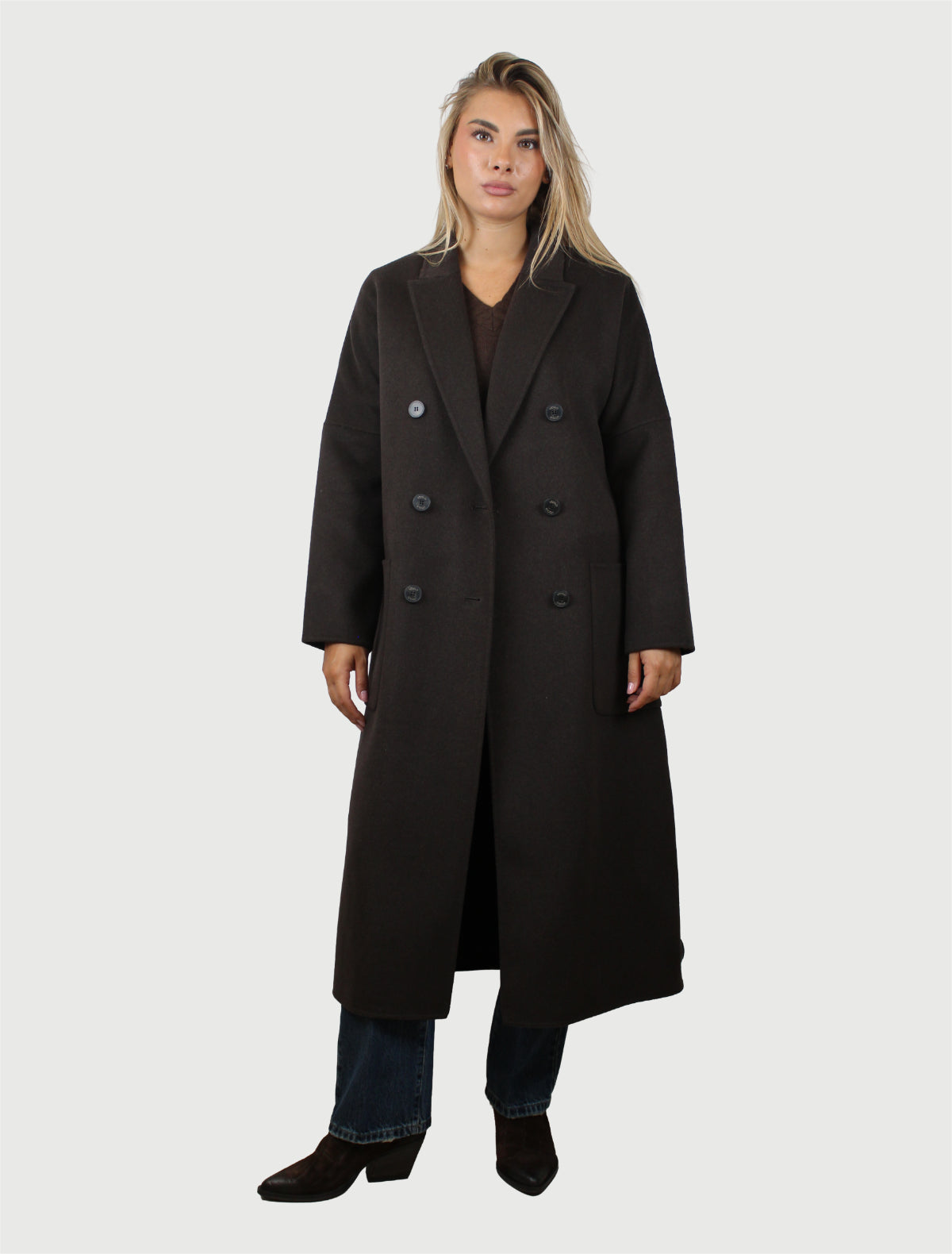 VICOLO - CAPPOTTO OUTDOOR DOPPIOPETTO FONDENTE-1