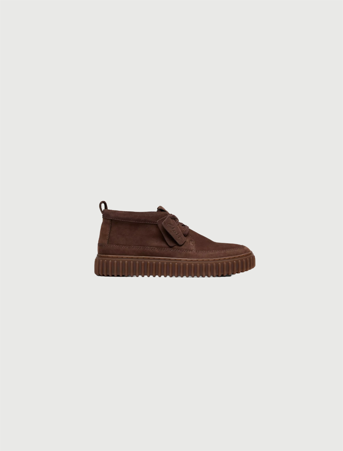 CLARKS - Torhill Lace Hi Nabuk Marrone Scuro-1