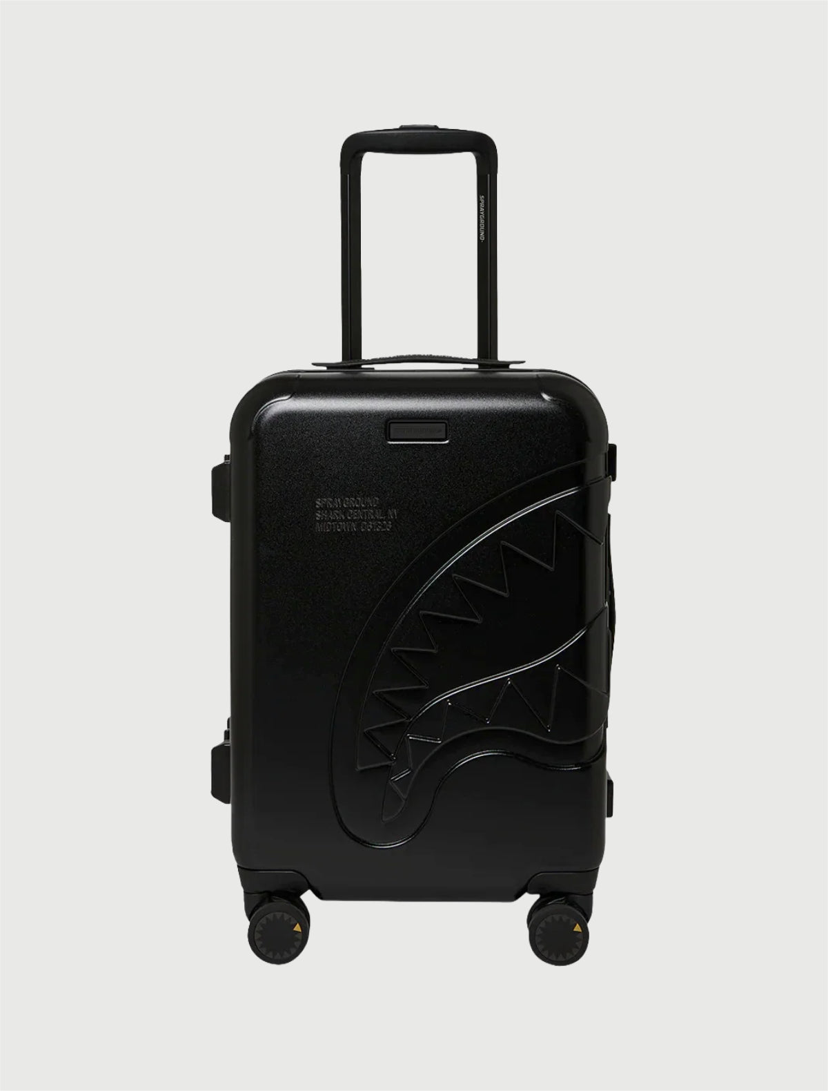 SPRAYGROUND - 910CL326NSZ BLACK ED OUT EMBOSSED GOLD TOOTH CARRY ON LUGGEGE