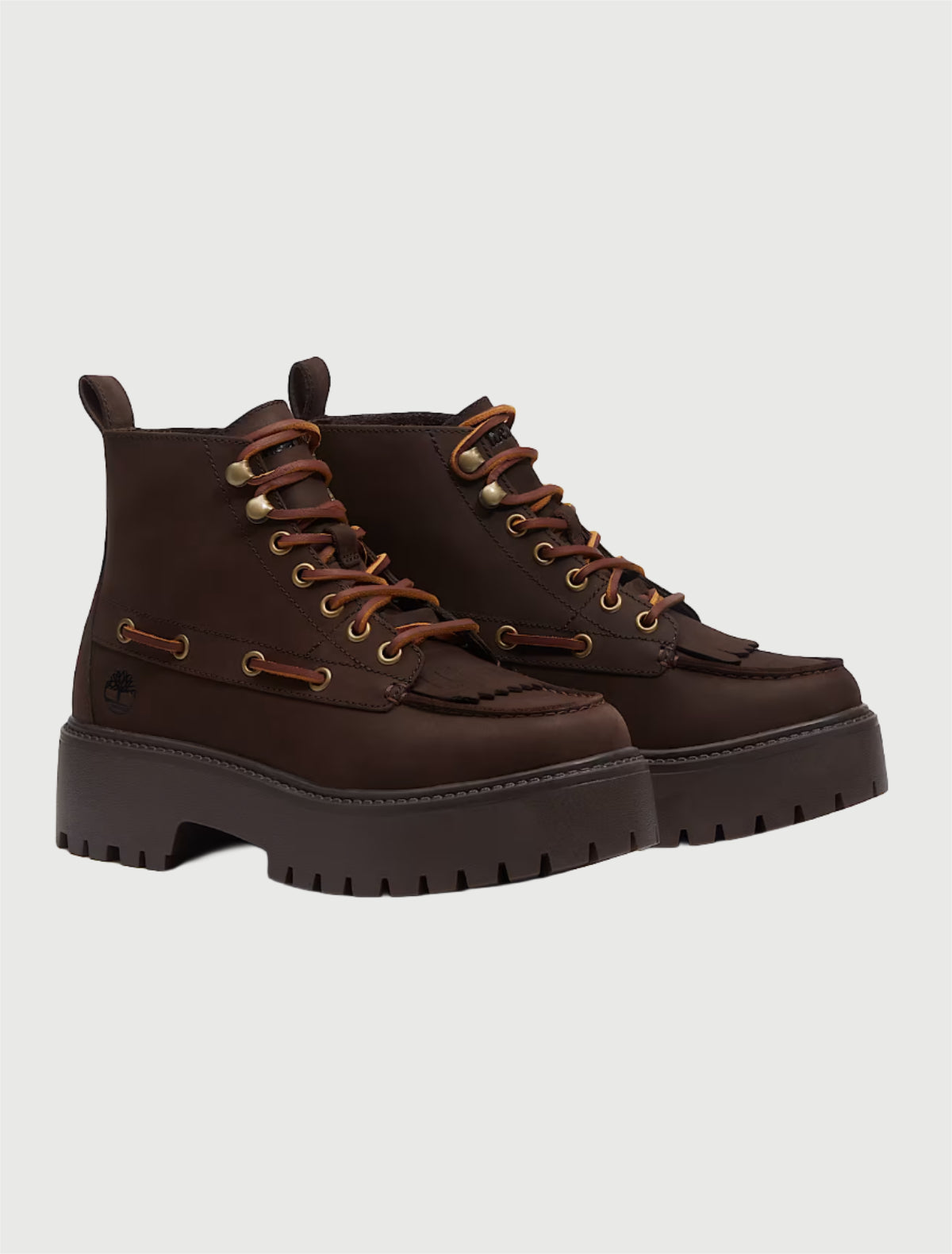 Timberland - Stivale Sfrangiato con Plateau Stone Street da Donna in marrone scuro-1