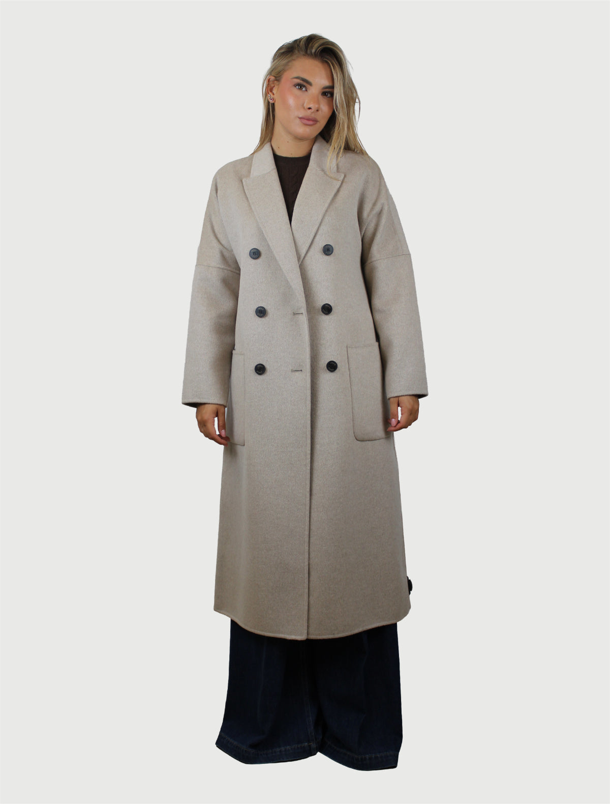 VICOLO - CAPPOTTO OUTDOOR DOPPIOPETTO TORTORA MELANGE