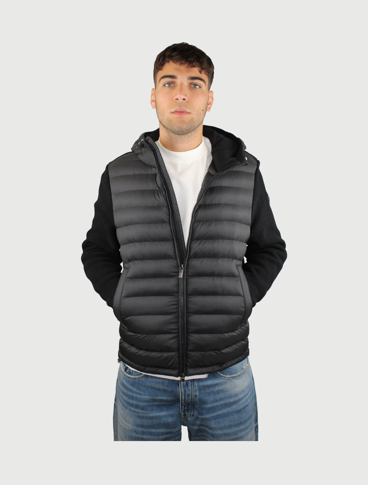 COLMAR - GIACCA IBRIDA CON CAPPUCCIO NERA MOD. 11000012