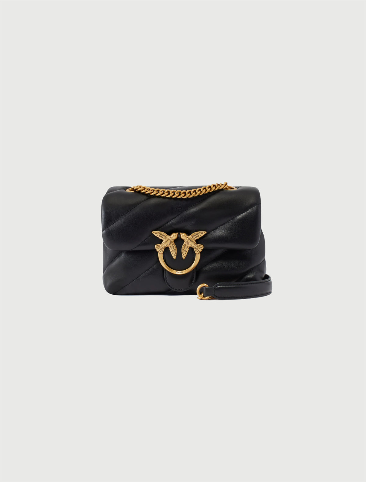 Pinko - Borsa piccola a tracolla Mini Love Bag Puff Nero-Oro