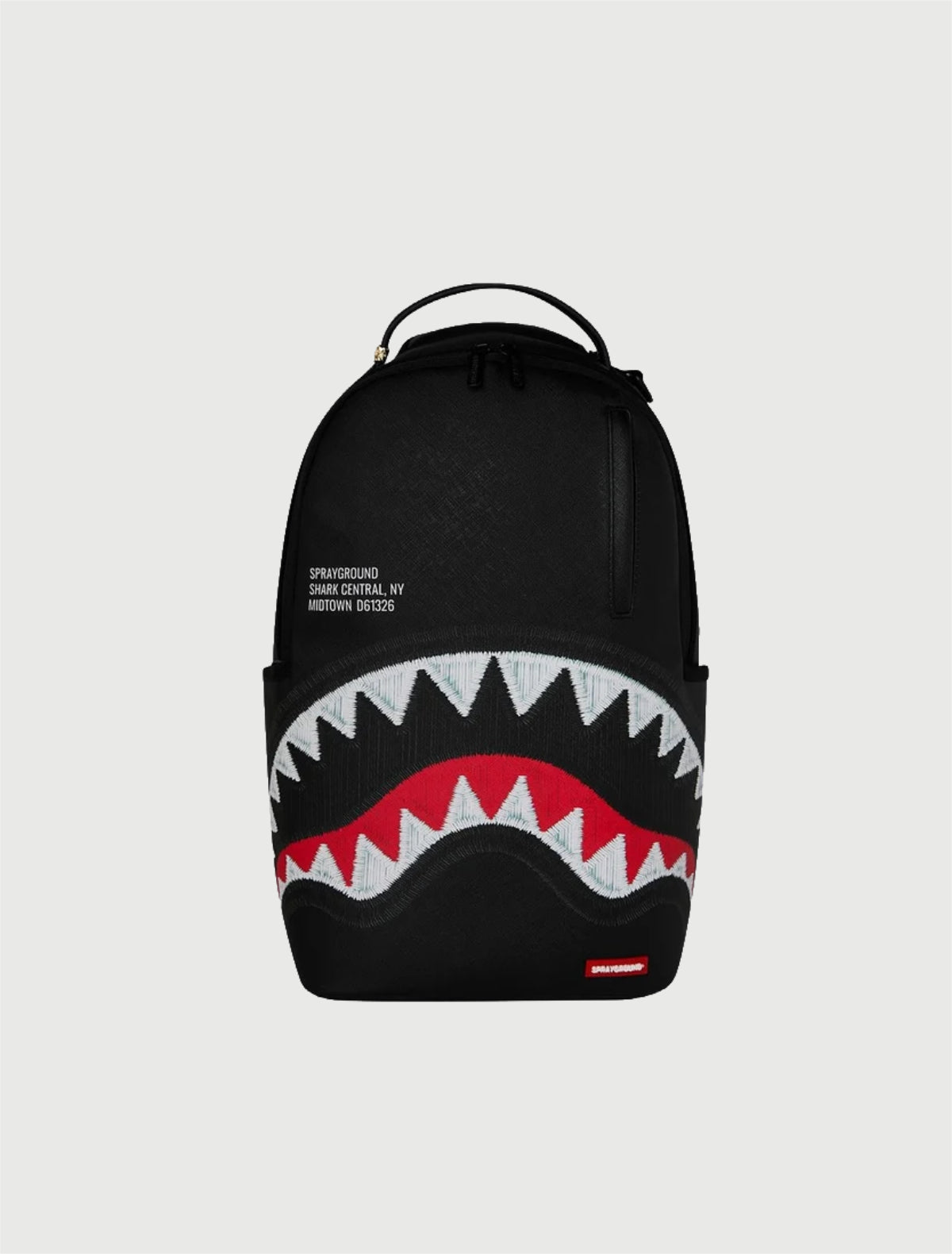 SPRAYGROUND - 910B9629NSZ SHARK CENTRAL BLACK EMBROIDERED SHARK BACKPACK-1