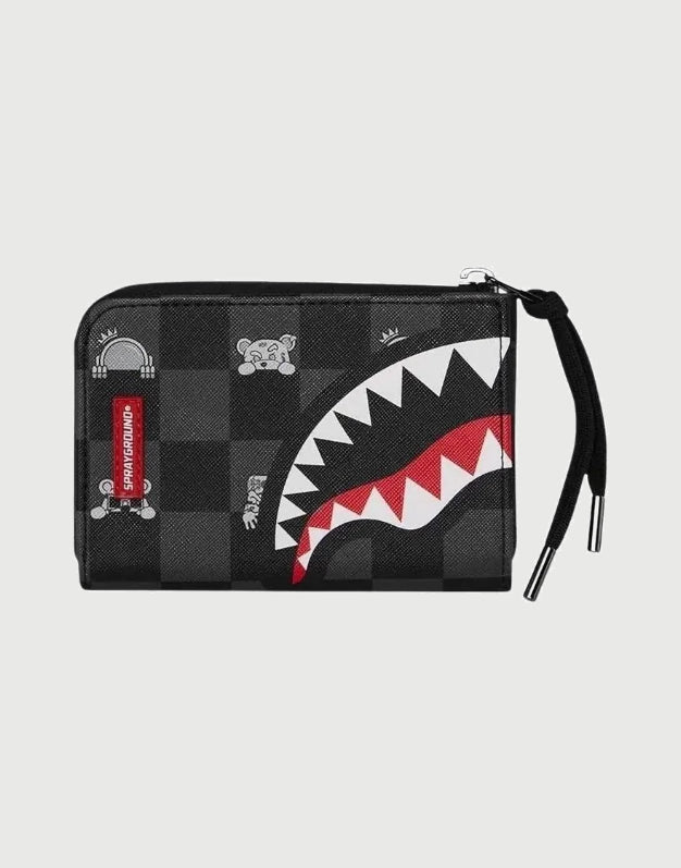 Sprayground Portafoglio Gray Peeking Character Check