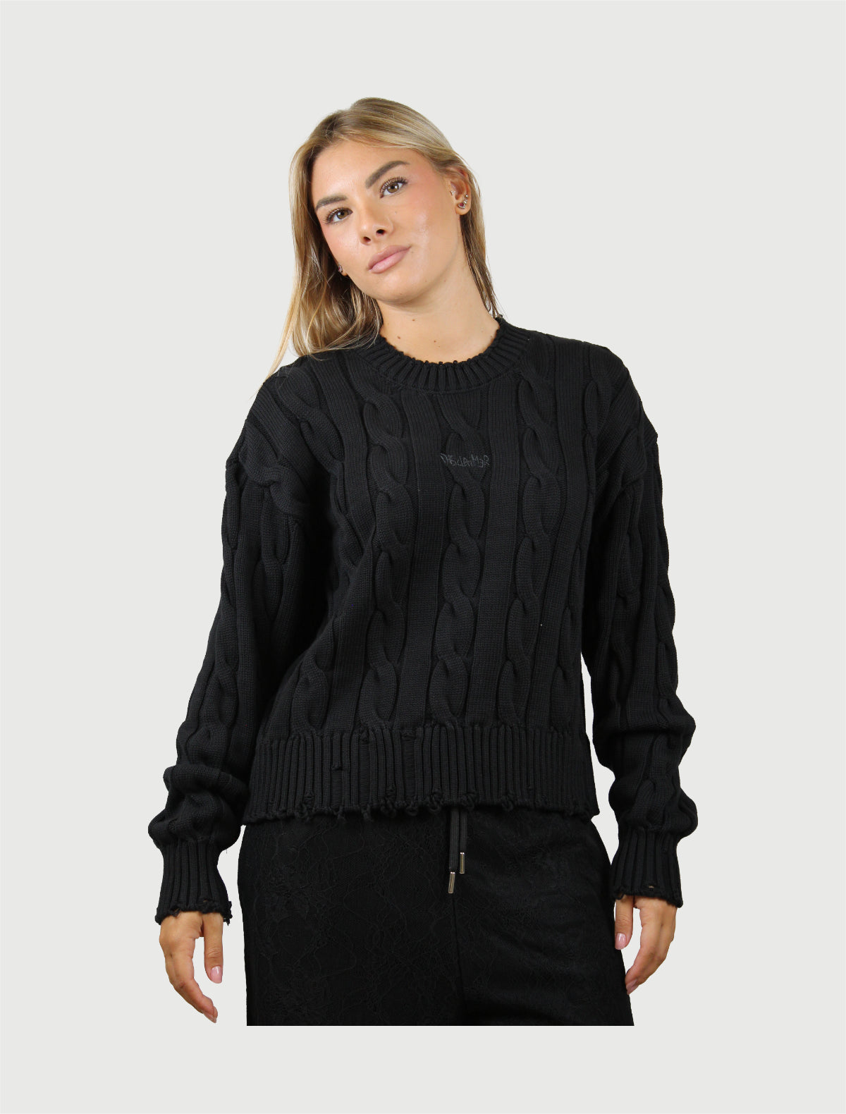 DISCLAIMER - Maglia Donna in Maglieria Nero