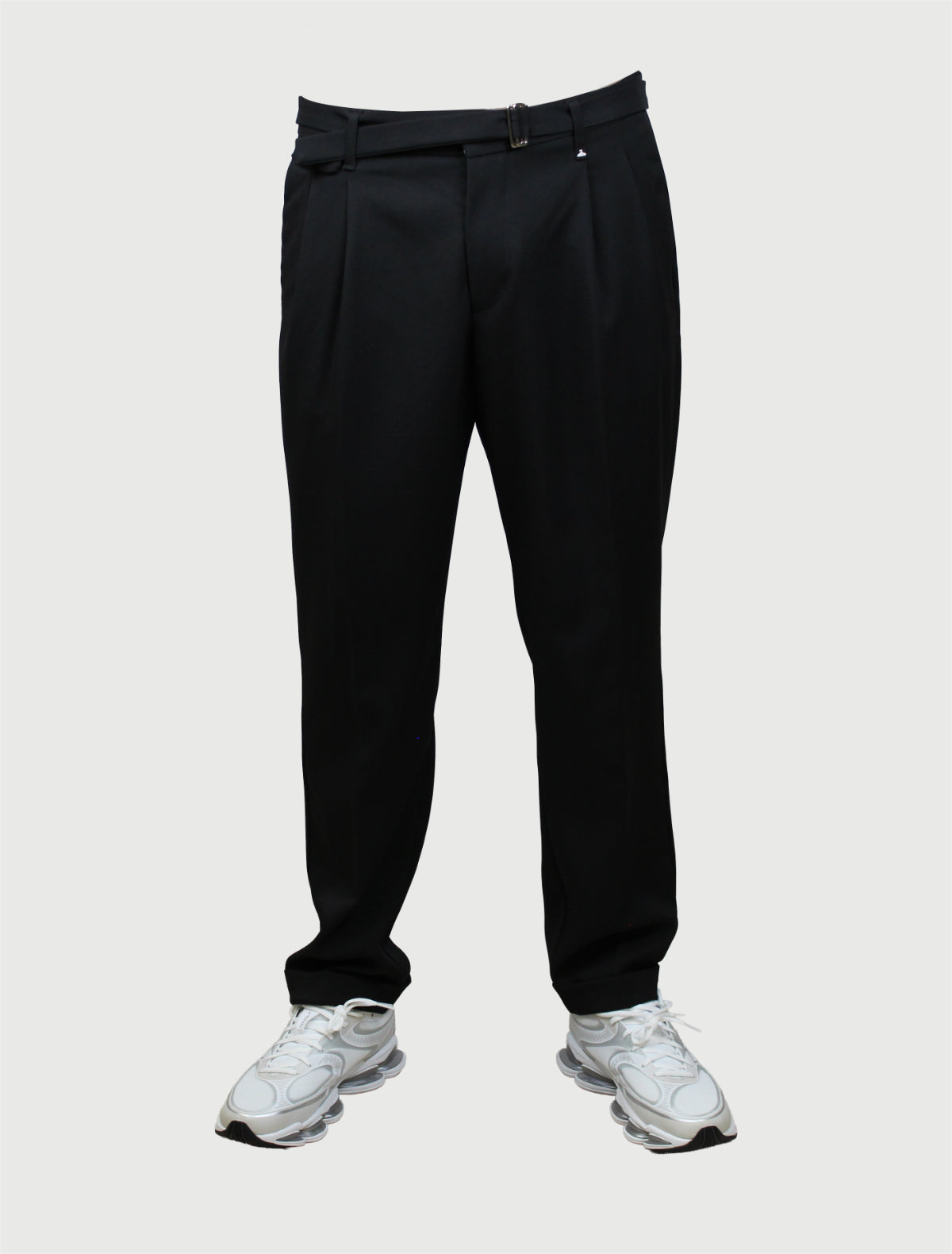 BERNA - Pantalone con cintura - Nero-1