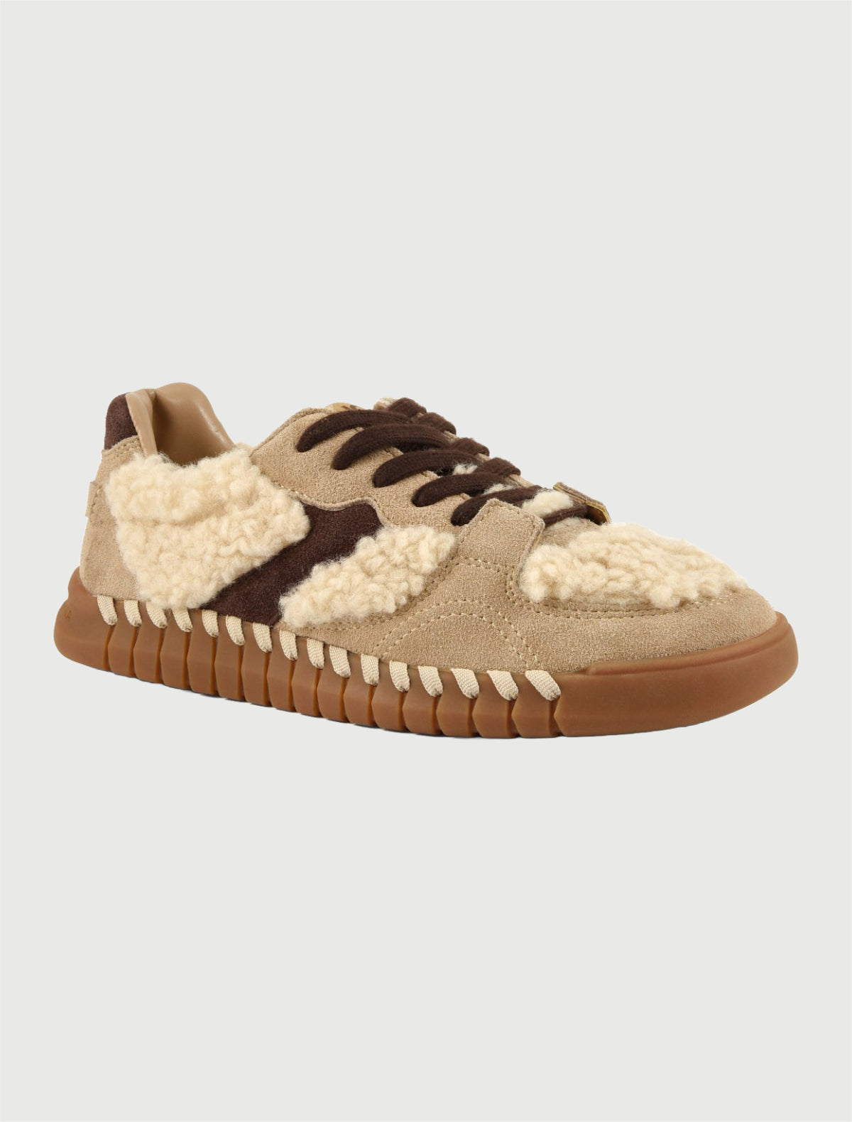 Colors of California - Sneaker TAHOE in pelle e pelliccia sintetica Marrone Chiaro