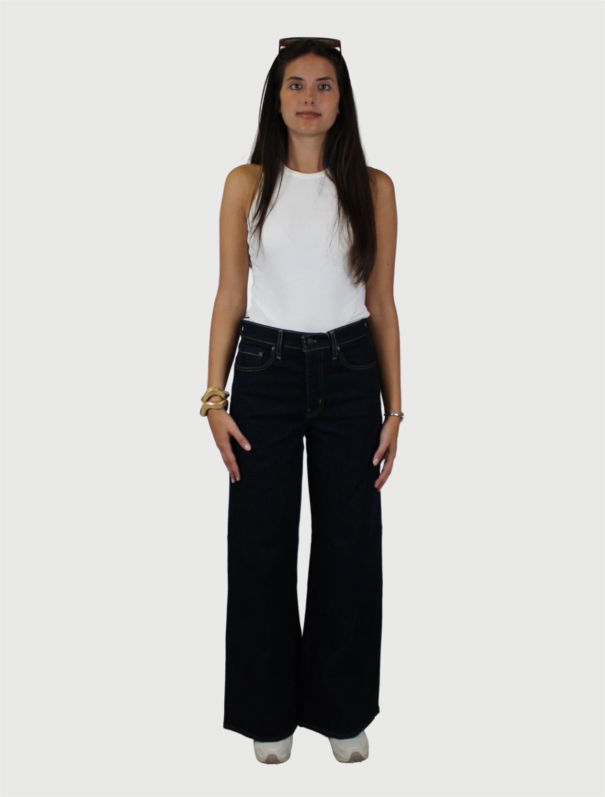 LEVI'S - Jeans High-Rise Wide Leg Denim 728 Nero-1