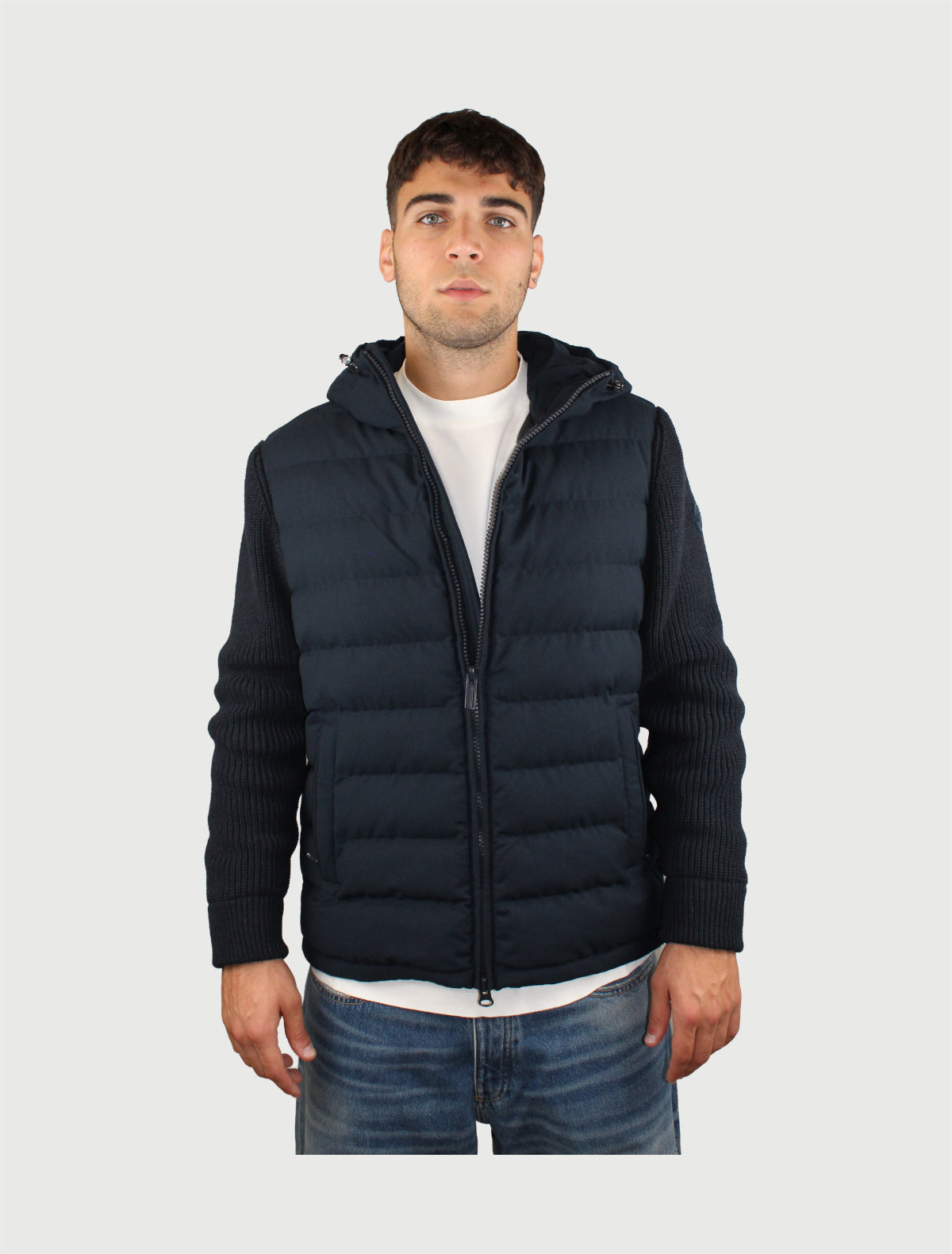 COLMAR - GIACCA IBRIDA IMBOTTITA CON CAPPUCCIO BLU MOD. 11000005