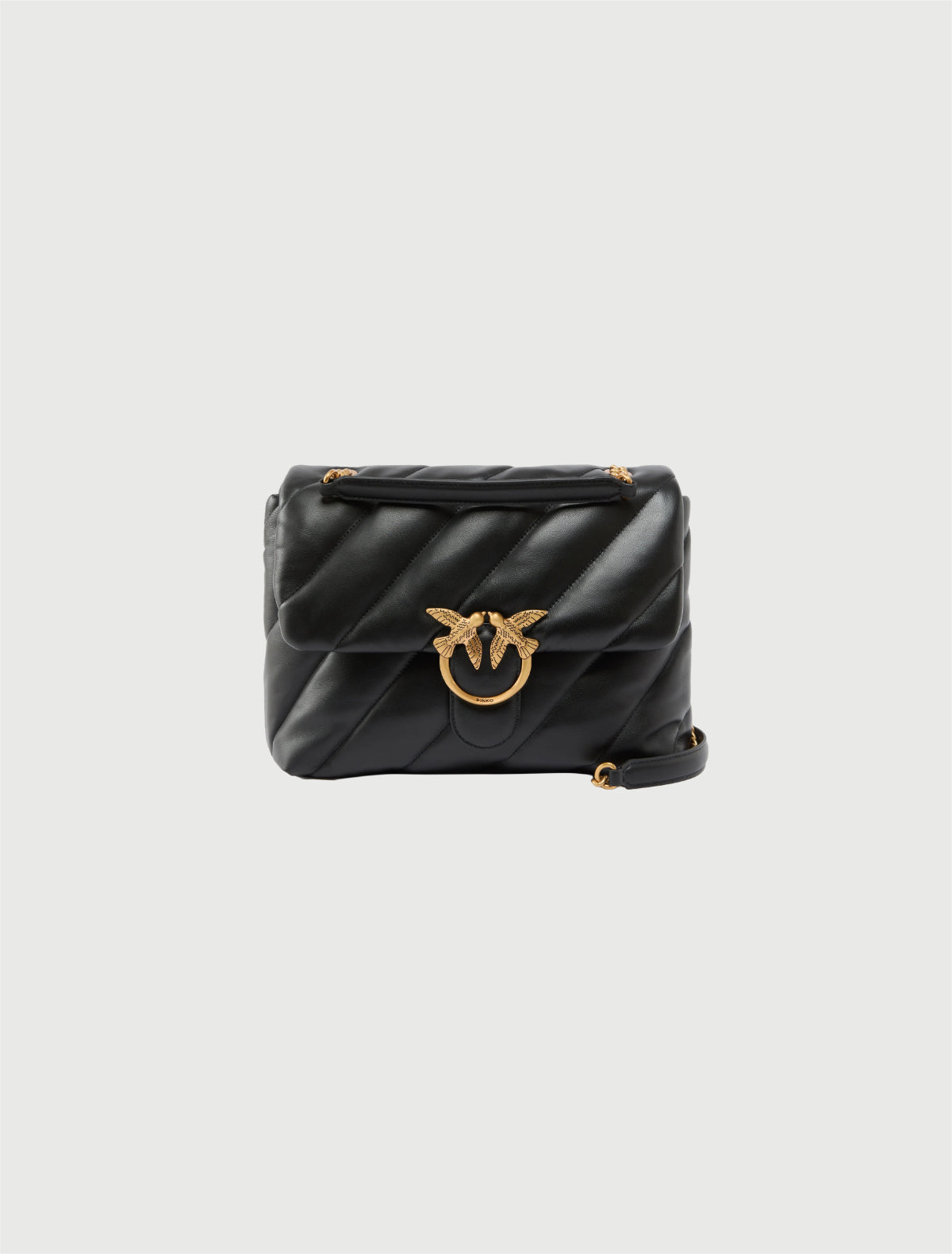 Pinko - Borsa grande a tracolla Love Bag Puff Maxi Quilt Nero-Oro