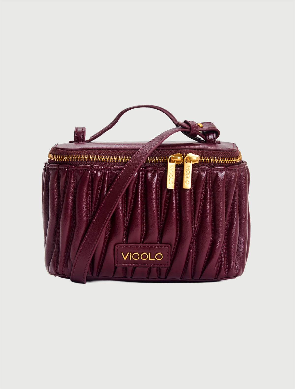 VICOLO - BORSA CHARLOTTE - MELANZANA, MOKA E NERA-1