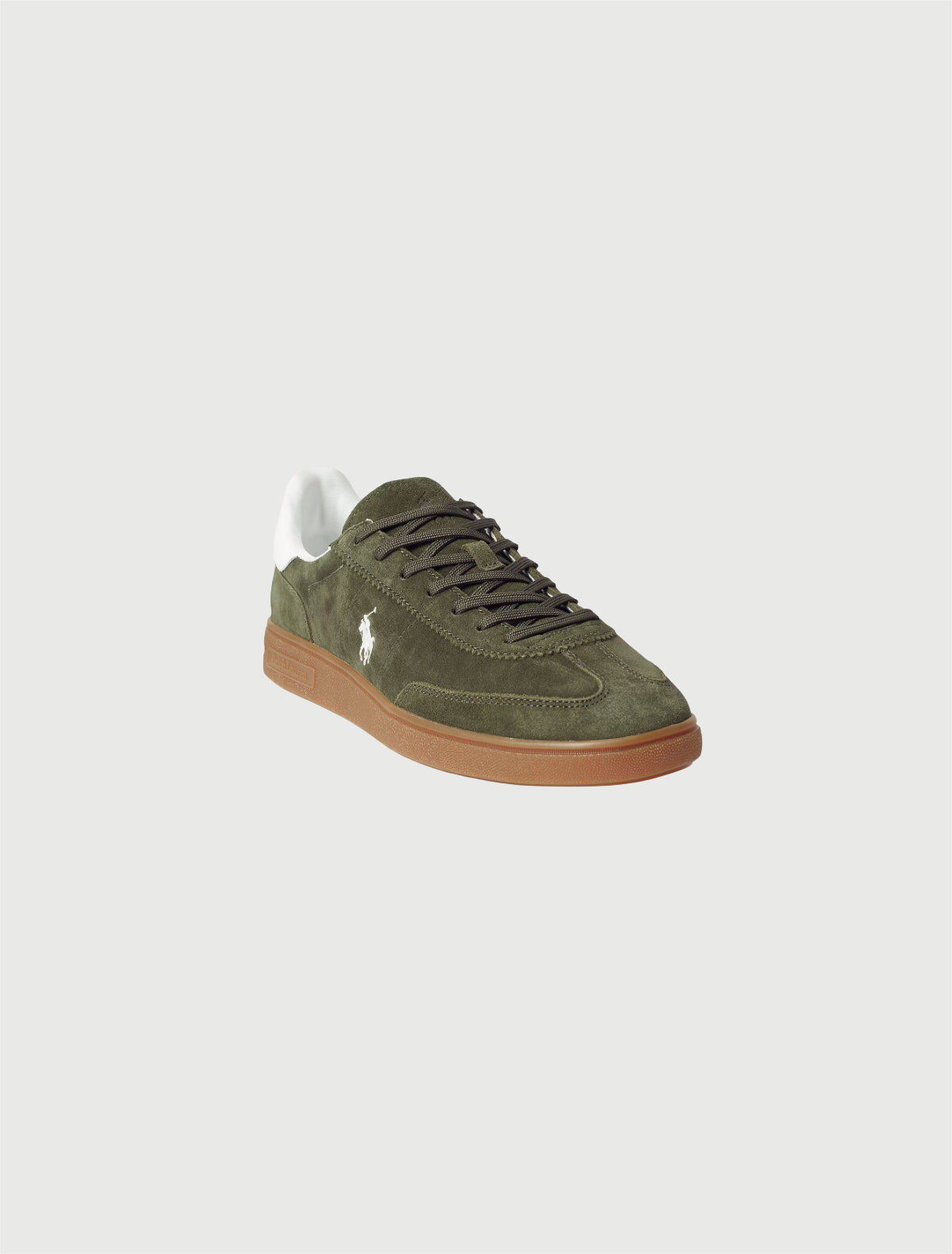 POLO RALPH LAUREN - Sneaker Bedford in camoscio Olive/White-1