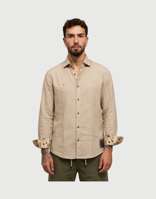 Markup - Camicia Collo Francese Lino - Col. Corda