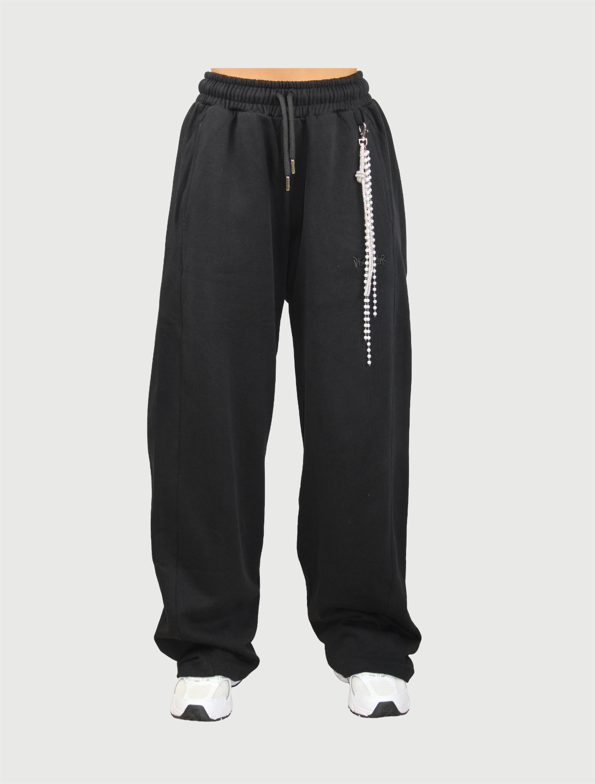 DISCLAIMER - Pantalone Donna Oversize in felpa Nero